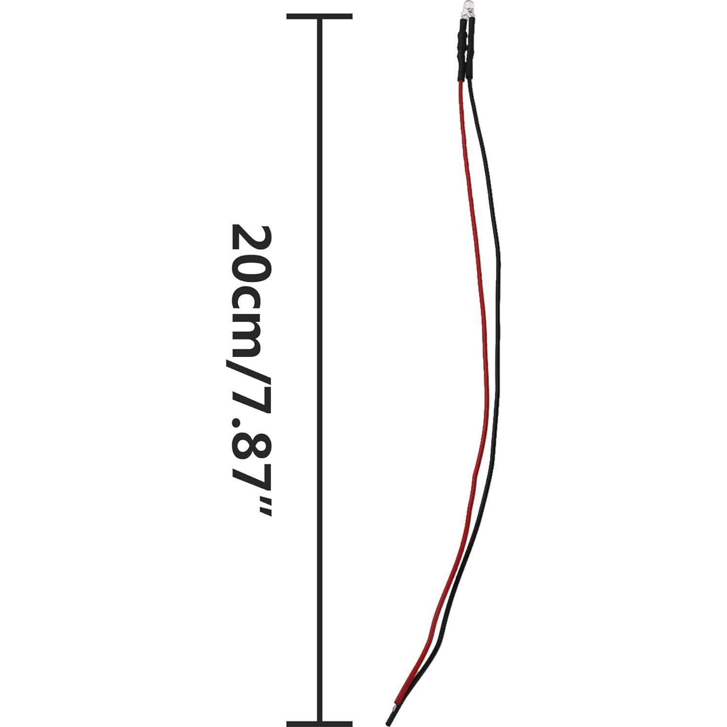 15 Diodos LED Pre Cableados 12V HIRCQOO para RC 3mm Amarillo