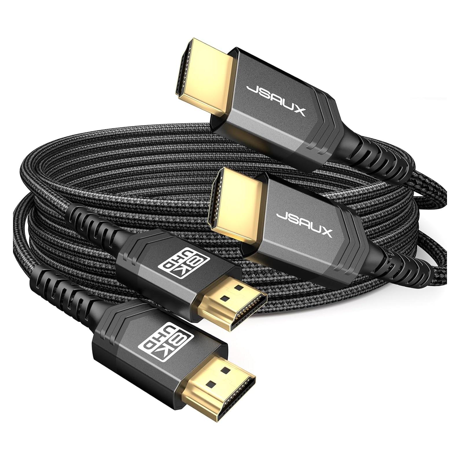 Cable HDMI JSAUX 1.0M 8K 48Gbps Alta Velocidad 2-Pack