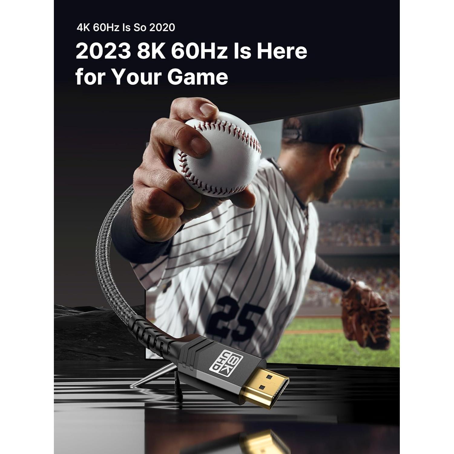 Cable HDMI JSAUX 1.0M 8K 48Gbps Alta Velocidad 2-Pack