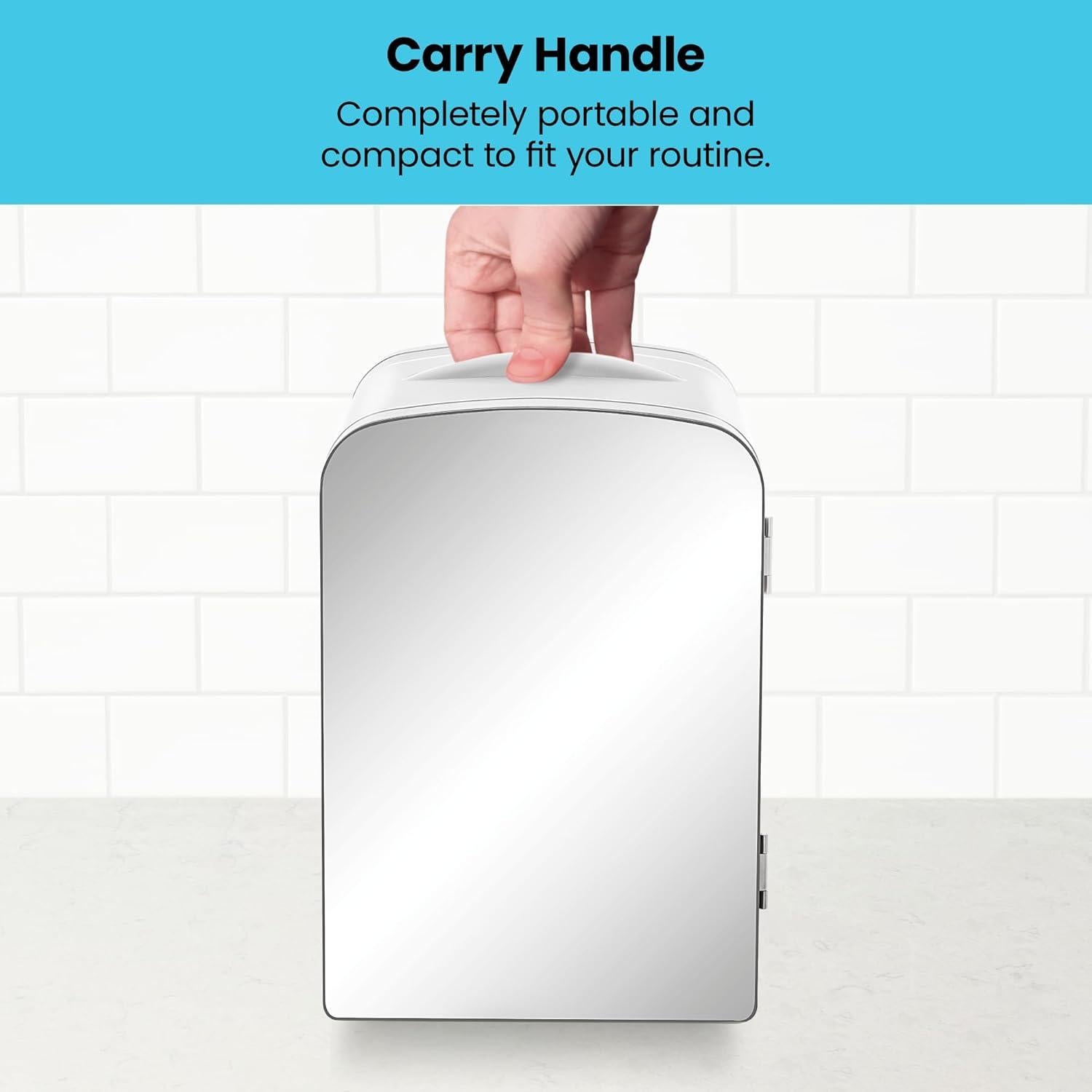 Nevera Personal Chefman Espejada 4L Portátil Blanca