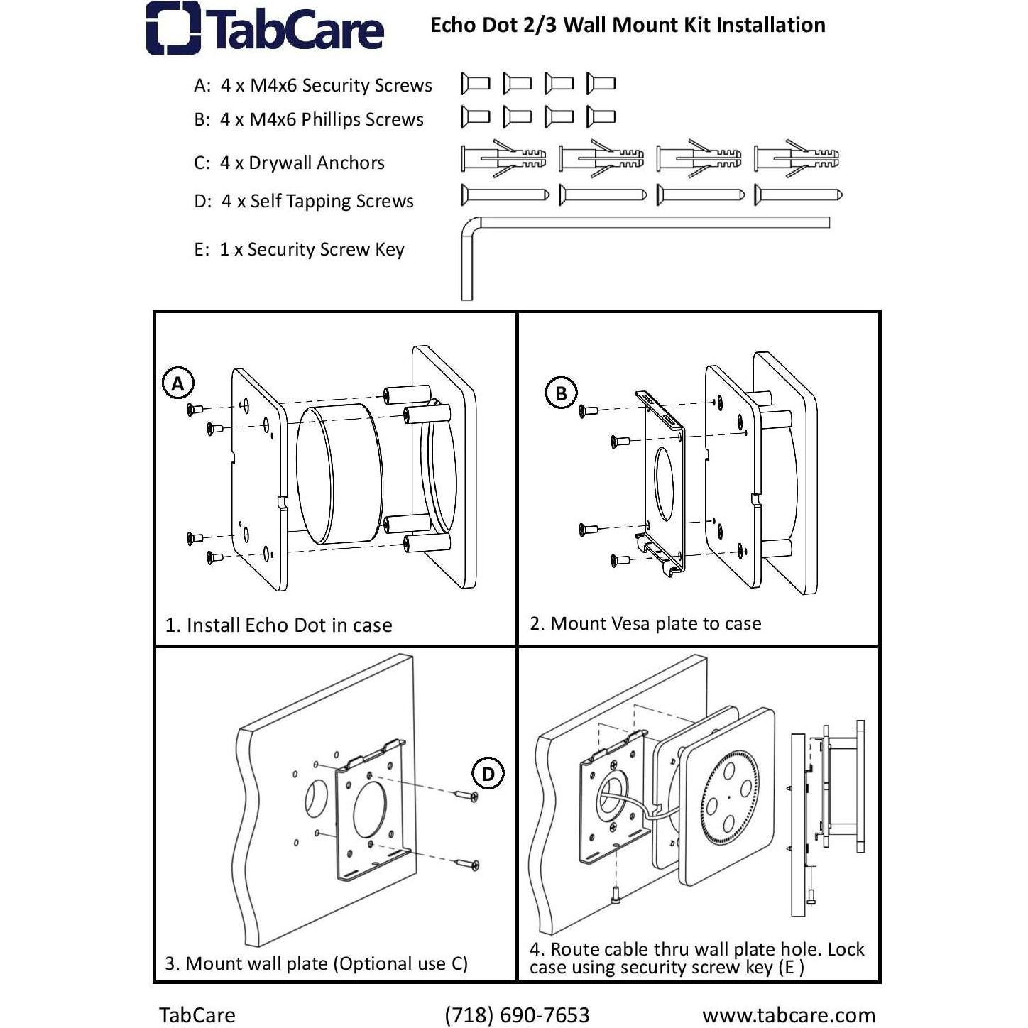 Funda Antirrobo TABcare para Echo Dot 3 con Montaje VESA