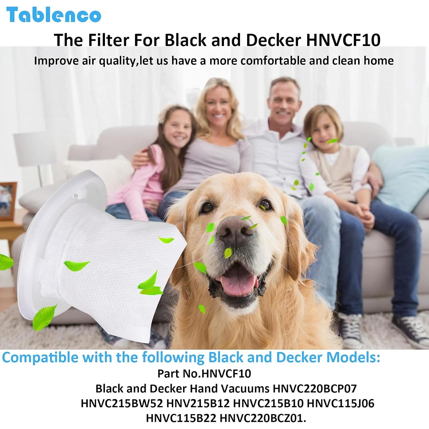 Filtros de Reemplazo HNVCF10 Tablenco para Aspiradoras Black & Decker - Paquete de 6