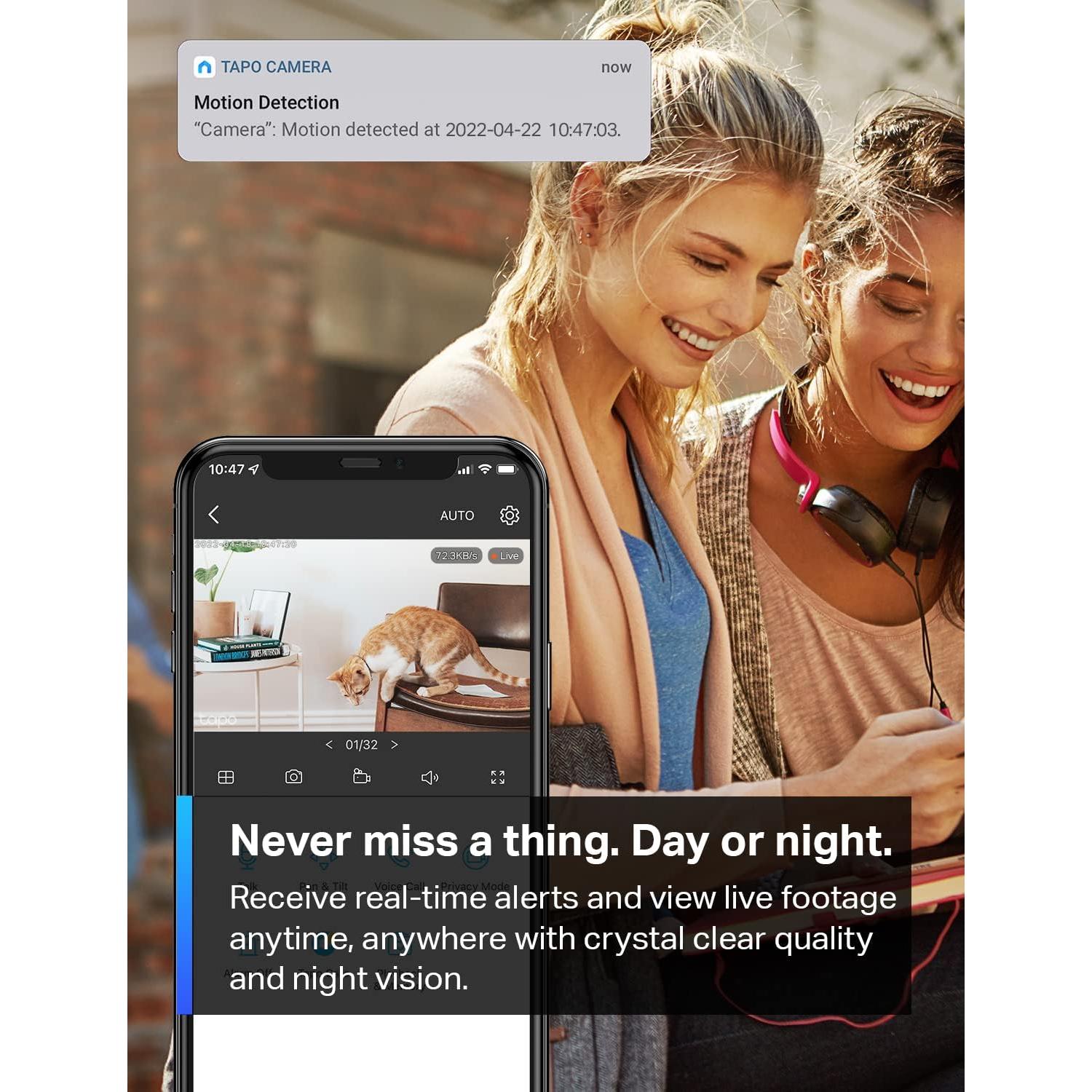 Cámara de Seguridad TP-Link Tapo C100 1080P con Audio y Noche