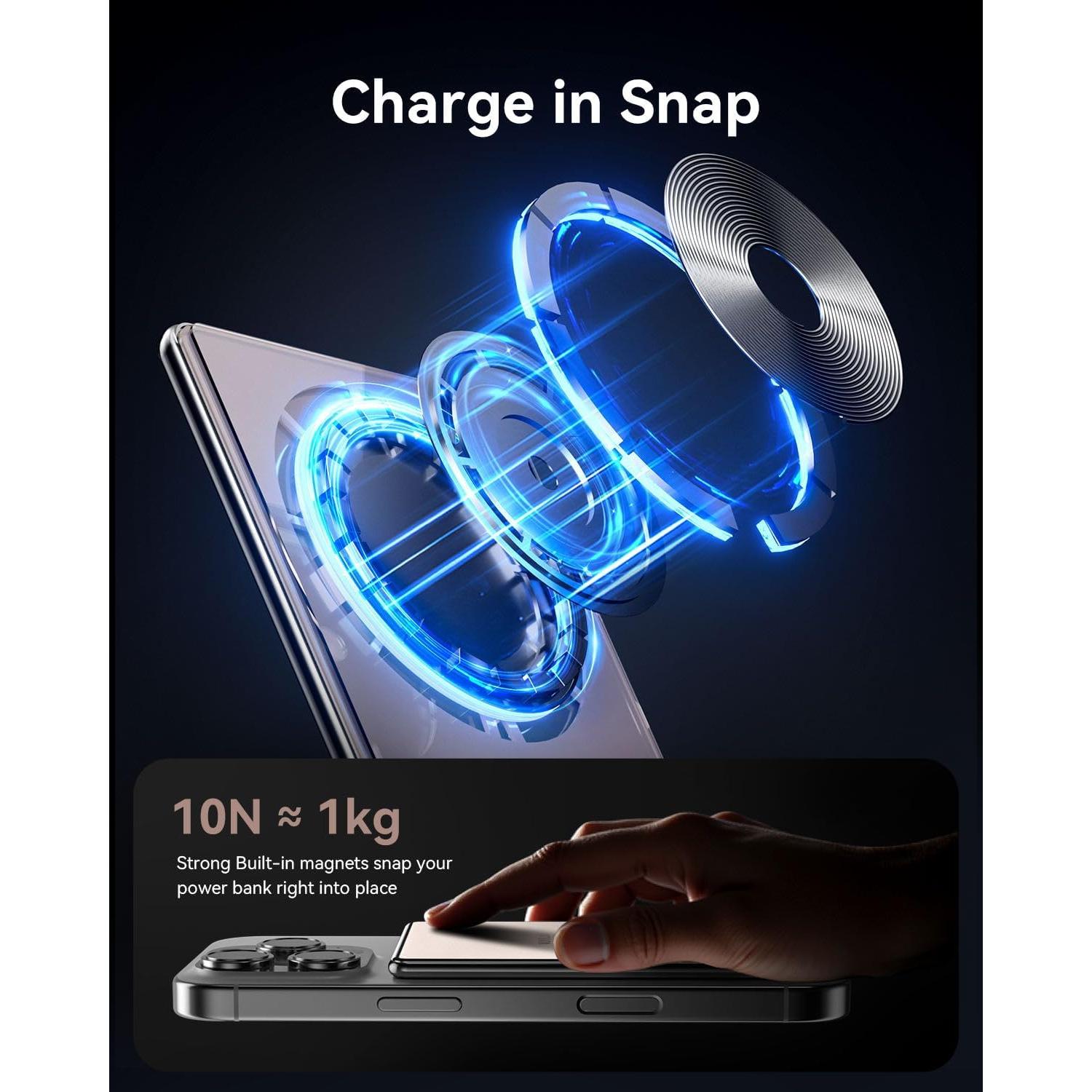 Batería Portátil MagSafe Kuulaa 5000mAh Rosa Carga Rápida