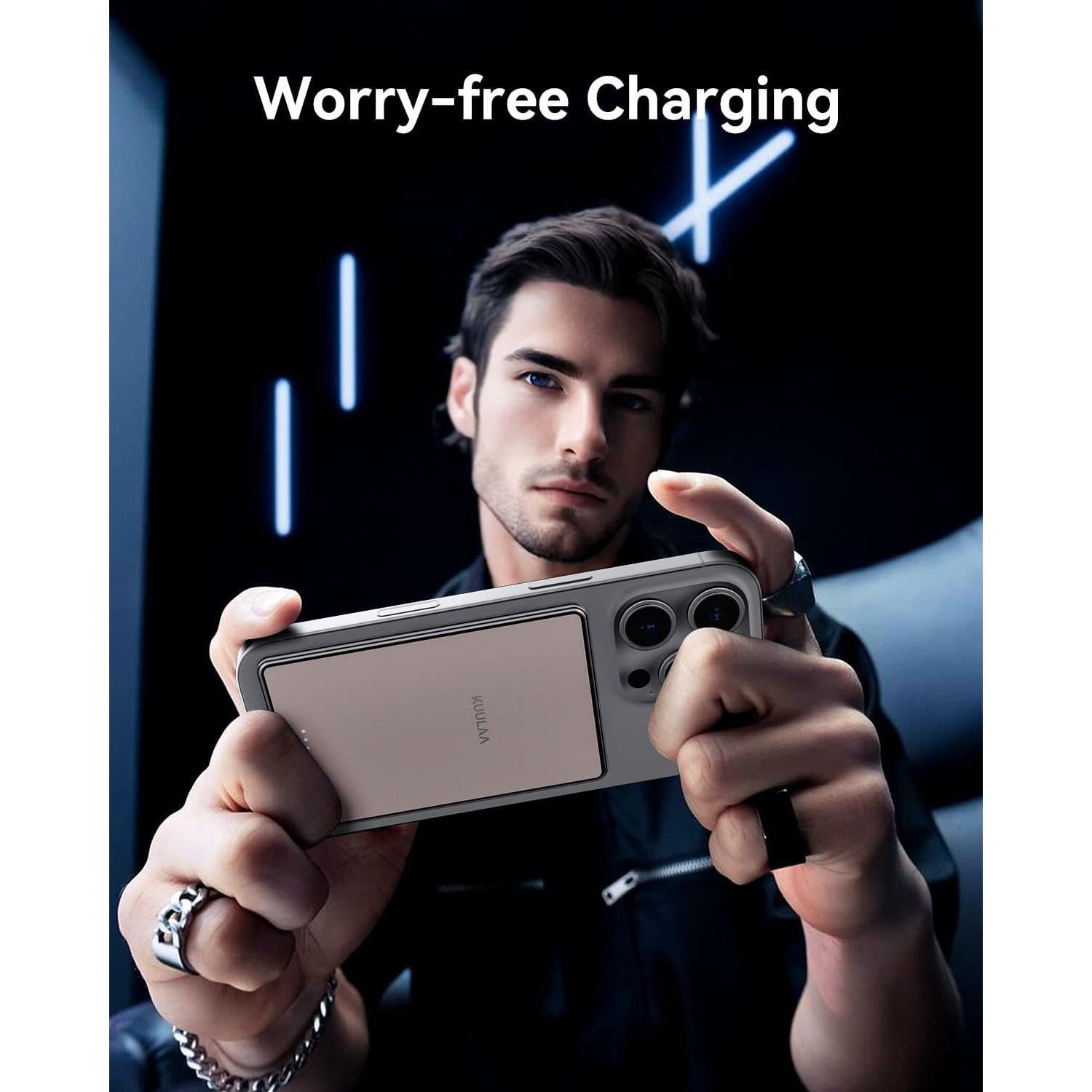 Batería Portátil MagSafe Kuulaa 5000mAh Rosa Carga Rápida