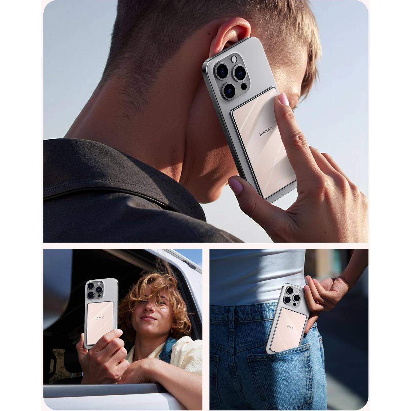 Batería Portátil MagSafe Kuulaa 5000mAh Rosa Carga Rápida