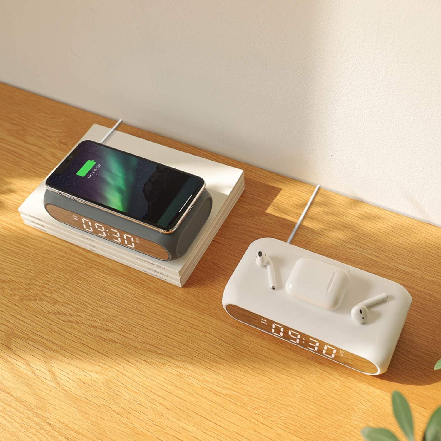 Reloj de Mesa Espejo mooas Slim Carga Inalámbrica Qi Gris