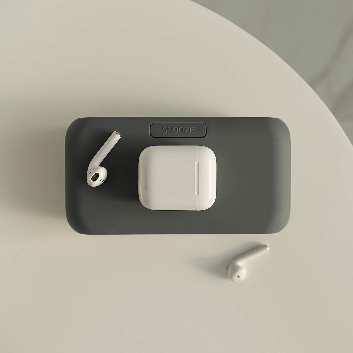 Reloj de Mesa Espejo mooas Slim Carga Inalámbrica Qi Gris