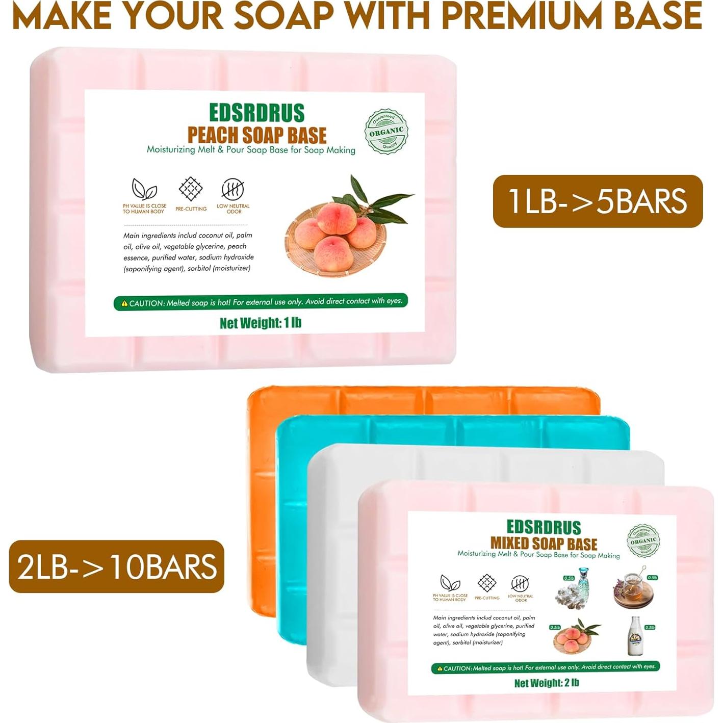 Base de Jabón Glicerina EDSRDRUS 0.91 kg Hidratante Aloe Vera