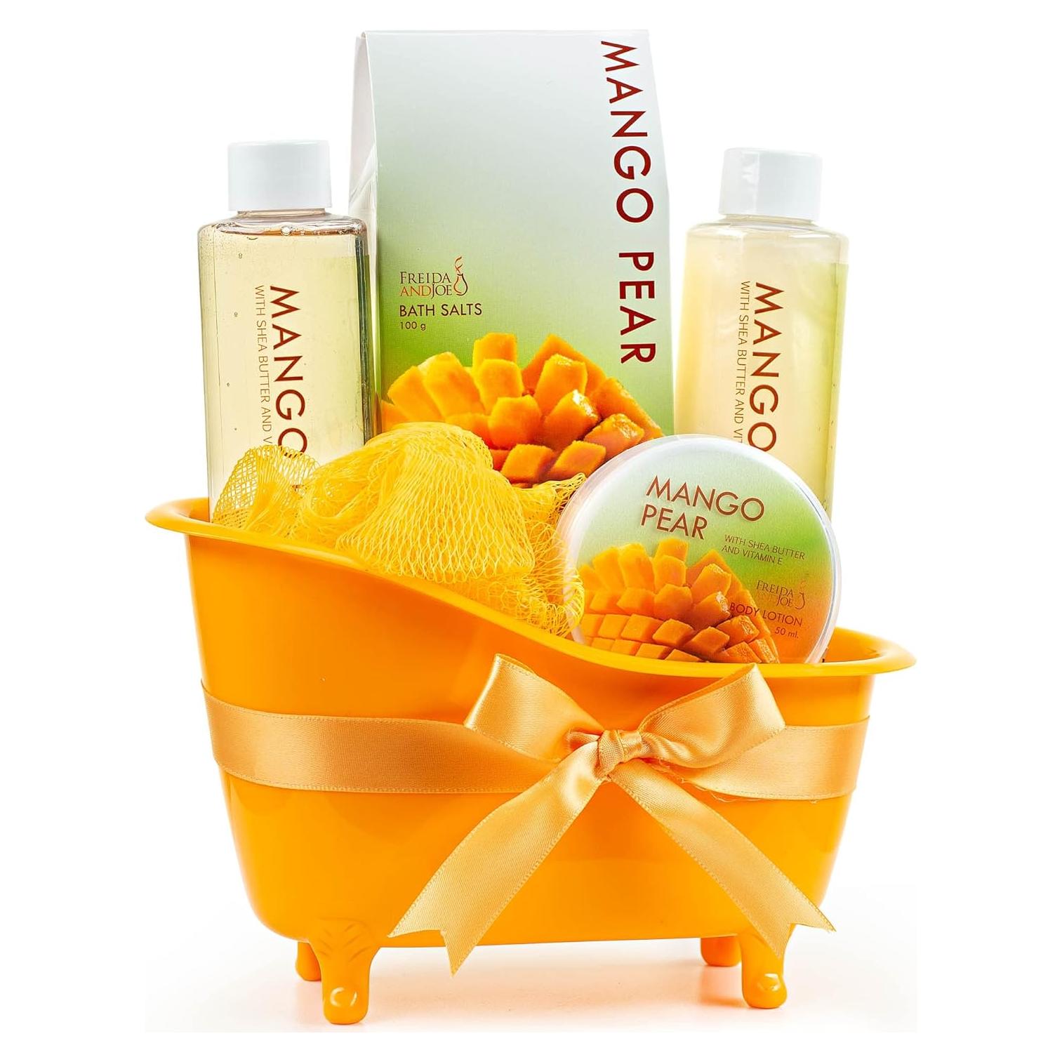 Conjunto de Spa Freida y Joe Mango Pera - Baño y Cuerpo 5 Piezas