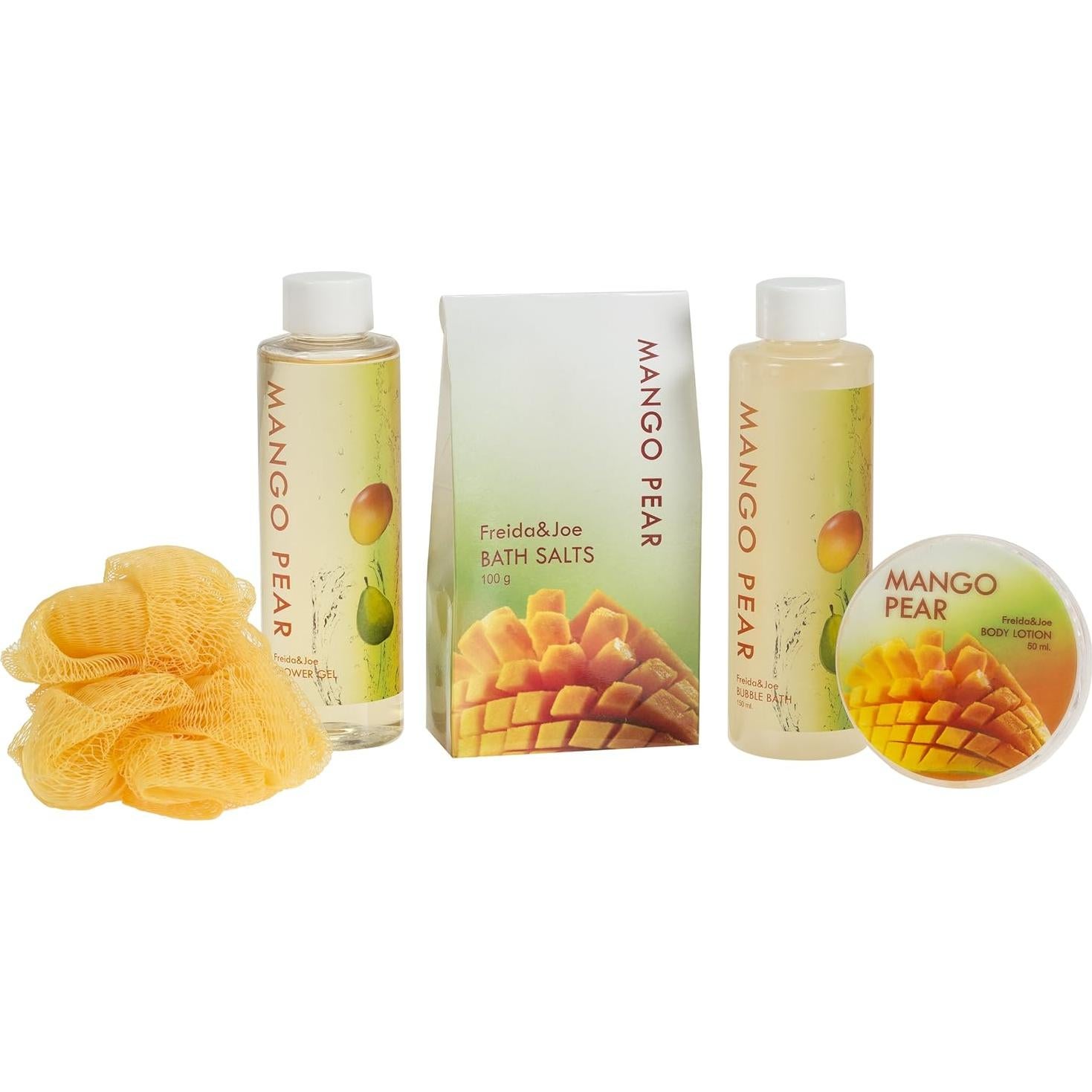 Conjunto de Spa Freida y Joe Mango Pera - Baño y Cuerpo 5 Piezas