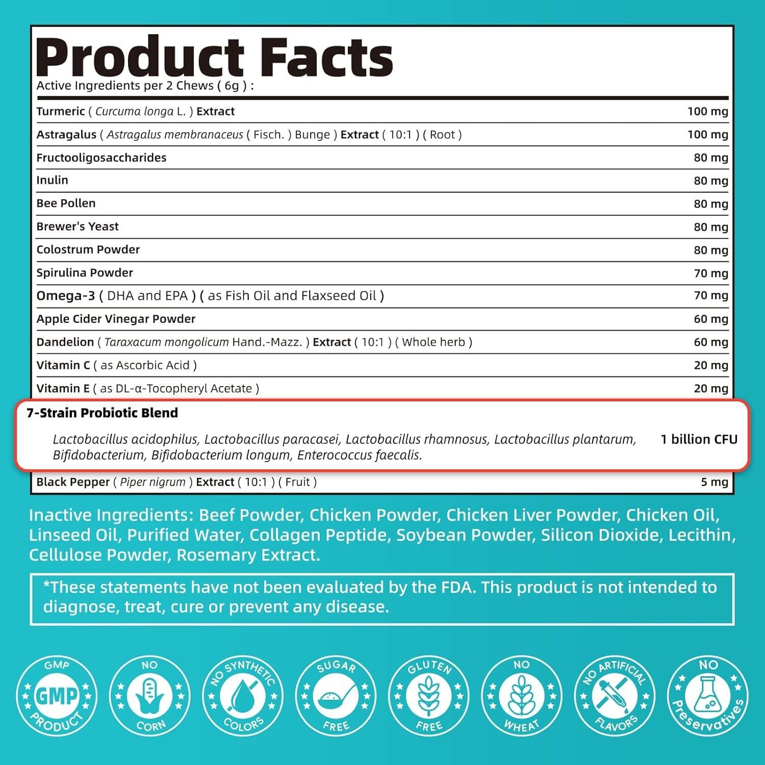 Masticables Probioticos para Perros POPPAW - Alivio Alergias 90 Unidades