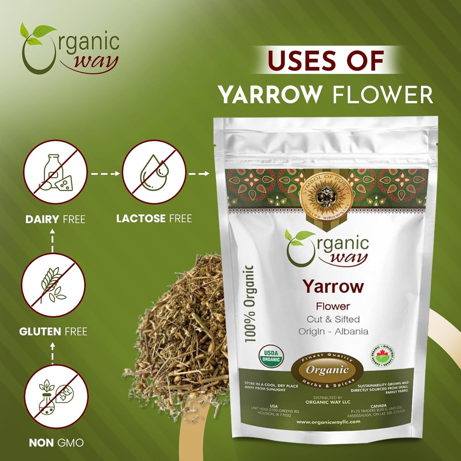 Flor de Milenrama Orgánica Cortada 0.45 kg - Organic Way