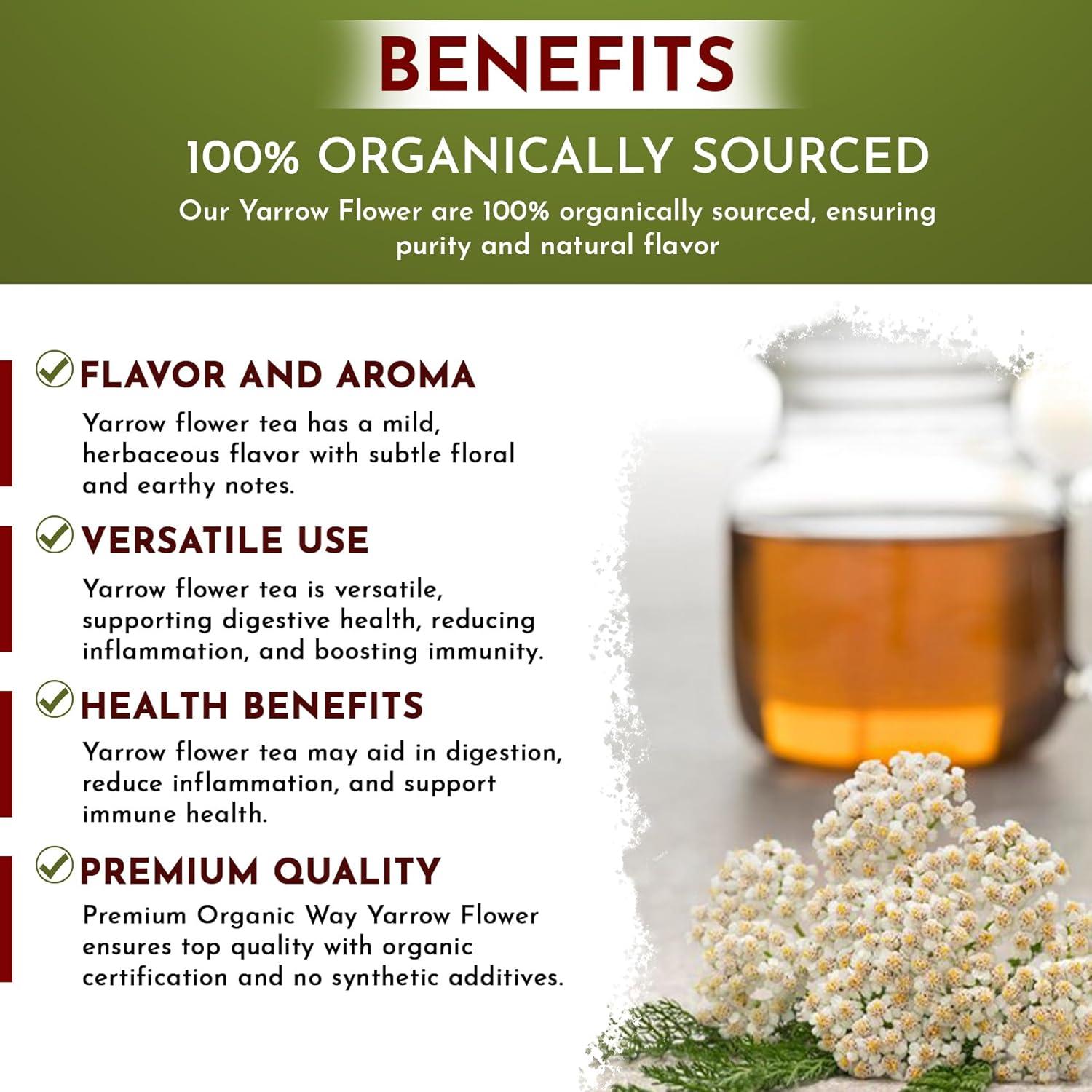 Flor de Milenrama Orgánica Cortada 0.45 kg - Organic Way