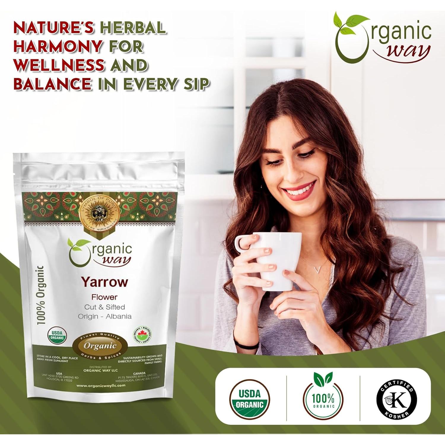 Flor de Milenrama Orgánica Cortada 0.45 kg - Organic Way