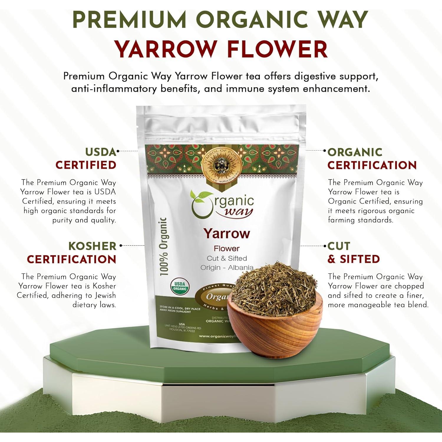 Flor de Milenrama Orgánica Cortada 0.45 kg - Organic Way