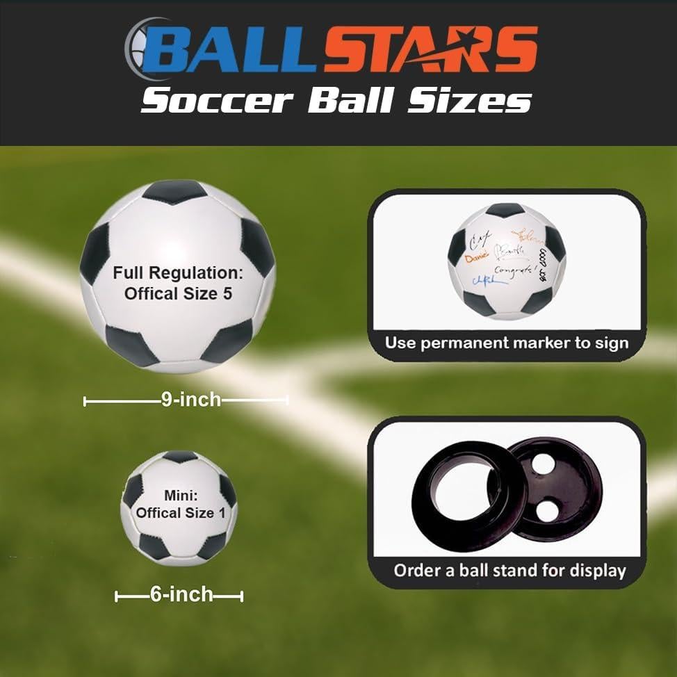 Balón de Fútbol Autógrafo Ballstars Tamaño 5 30.48 cm Blanco