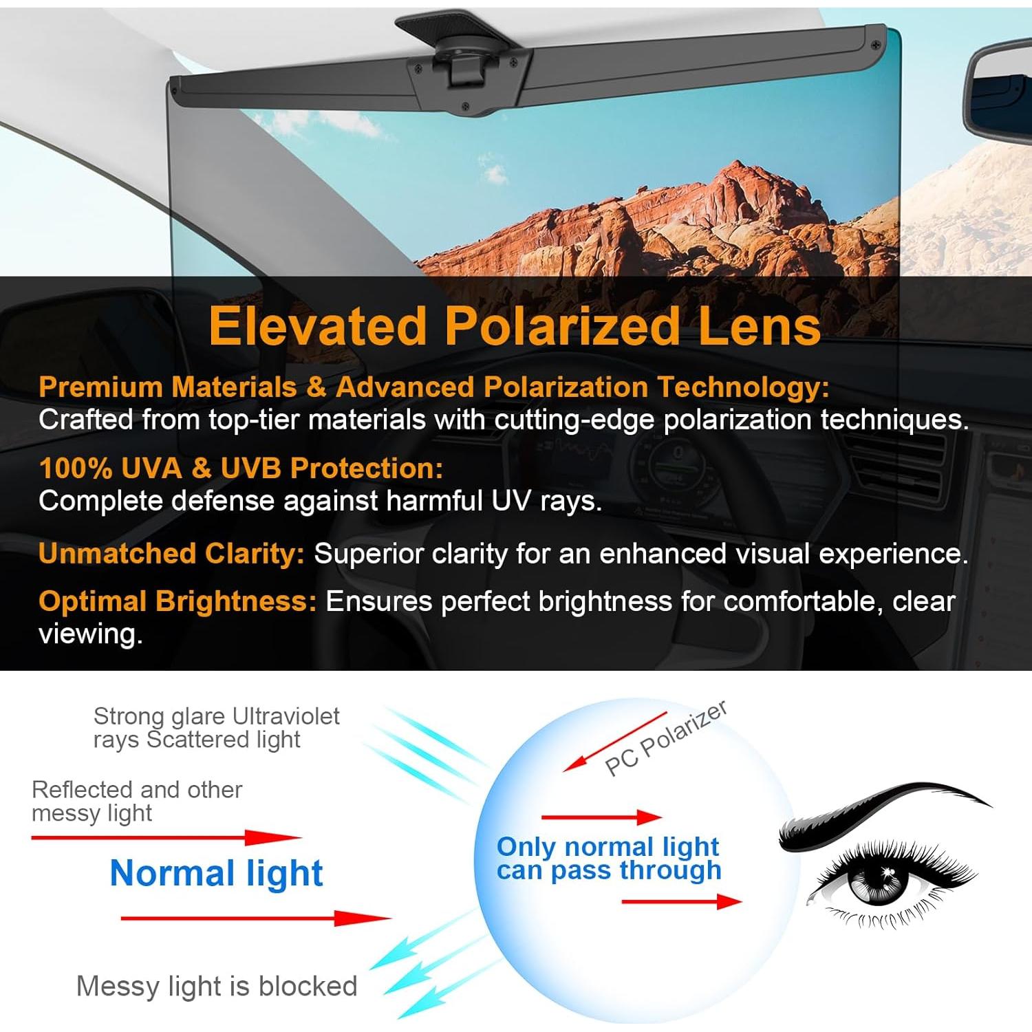 Extensor de Visera Solar Veharvim VH-SV05 Antirreflejo UV400