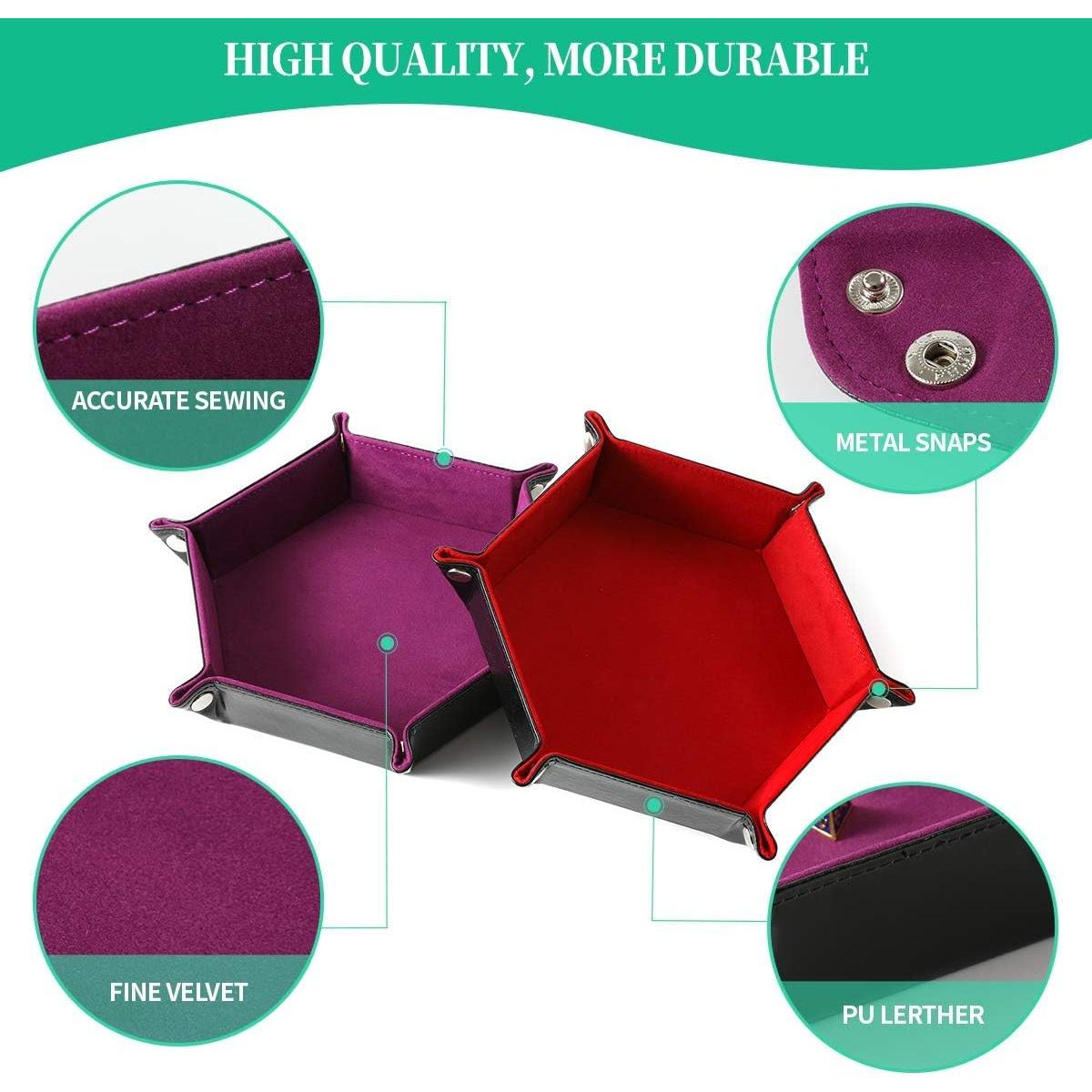 Juego de 2 Bandejas Plegables para Dados Grajar - Rojo y Violeta