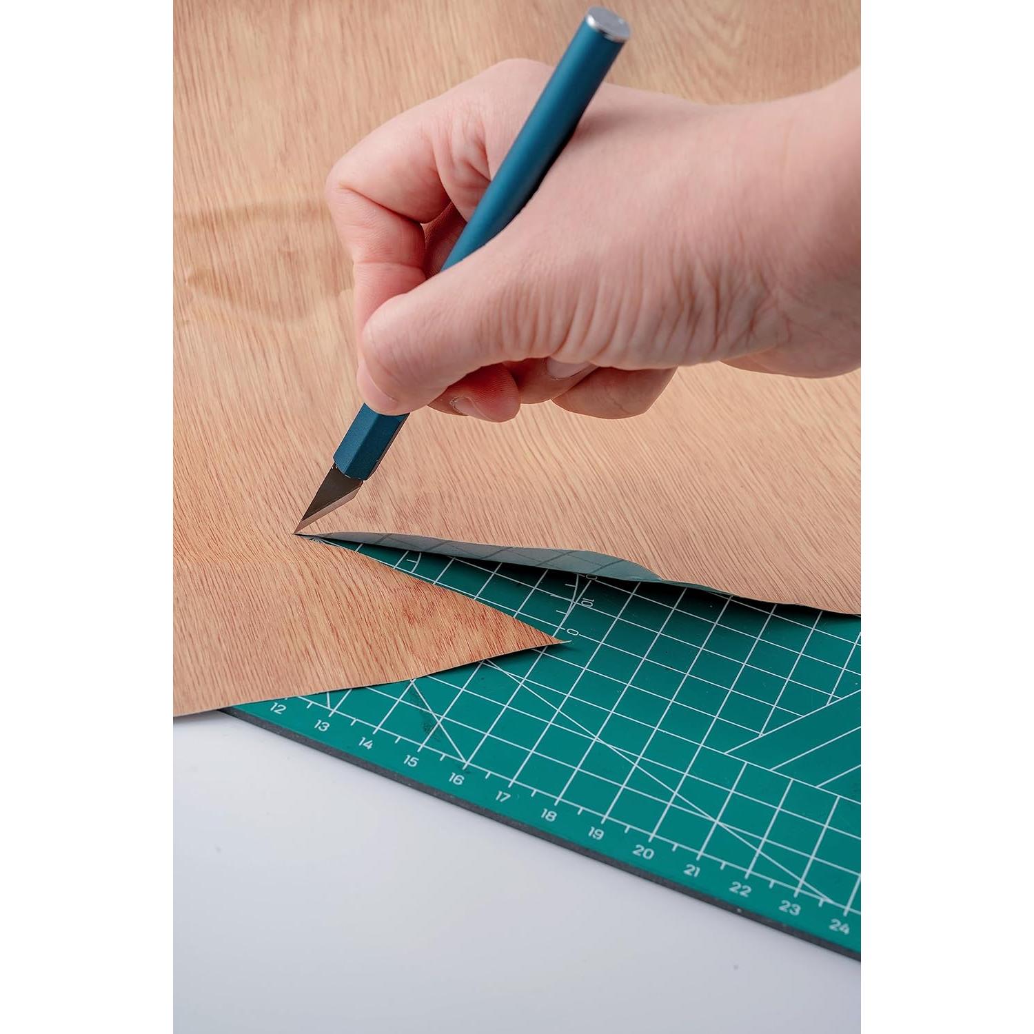 Cuchillo de Manualidades FOSHIO Azul con 10 Cuchillas de Repuesto