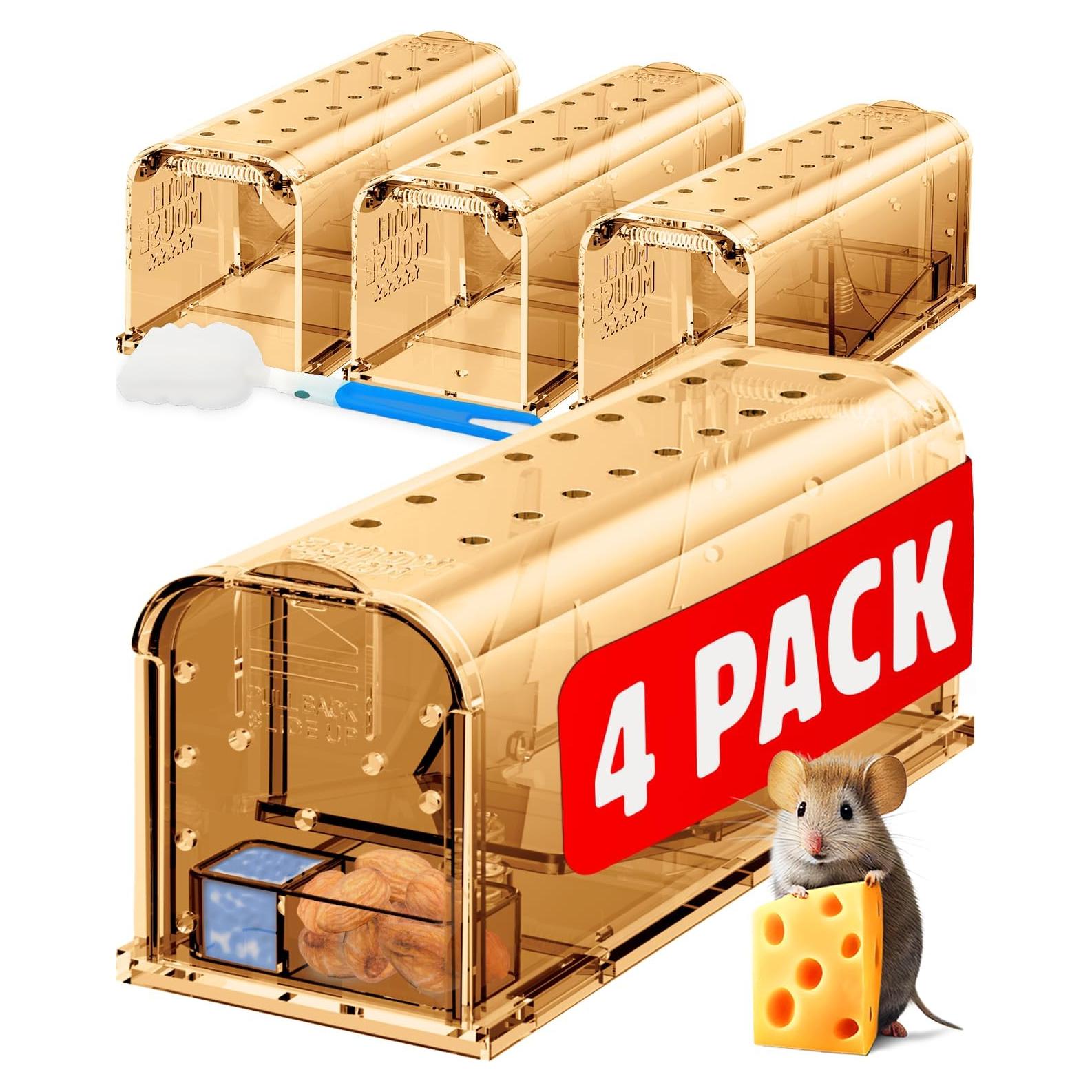 Trampas Humanas para Ratones Motelmouse - Paquete de 4 Reutilizables