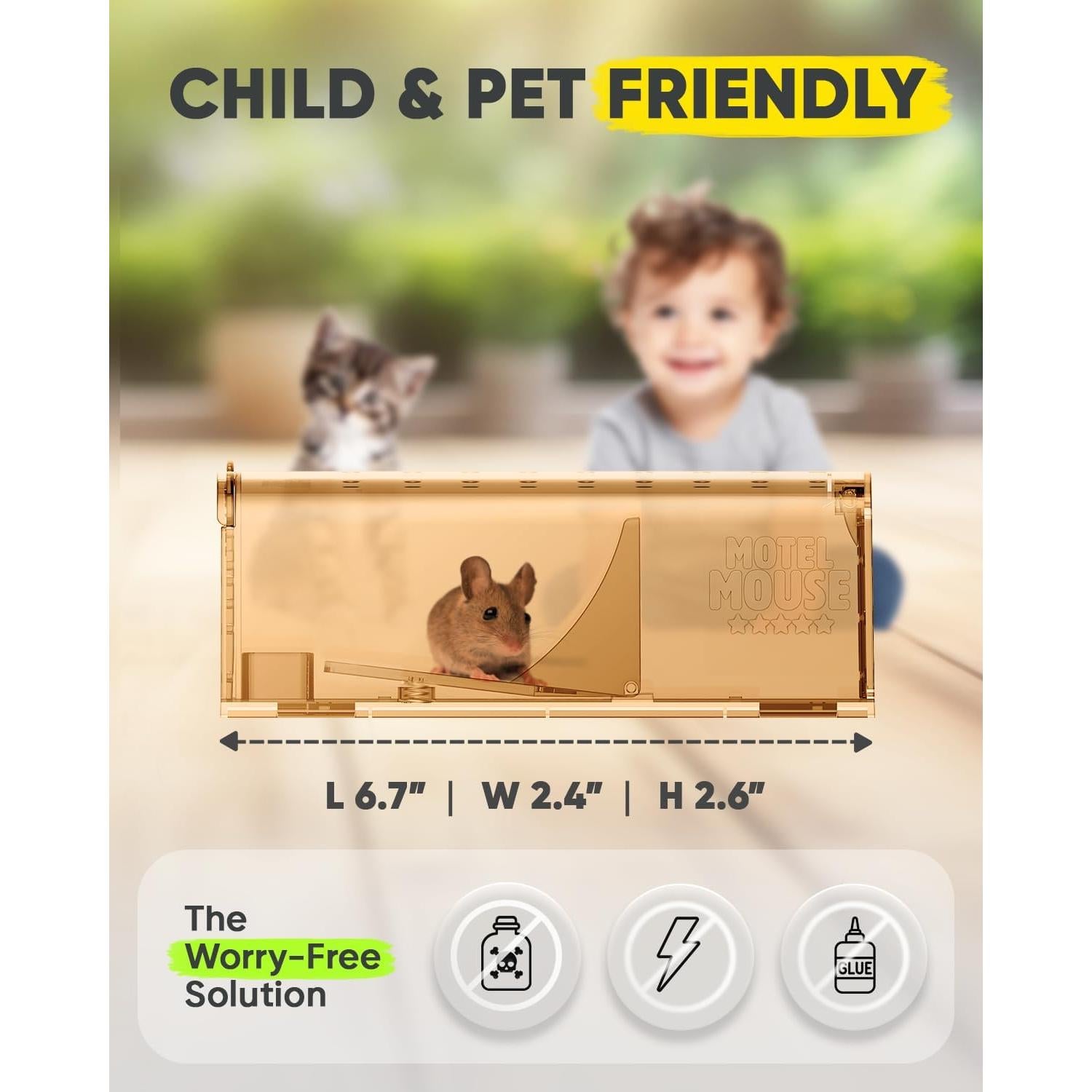 Trampas Humanas para Ratones Motelmouse - Paquete de 4 Reutilizables