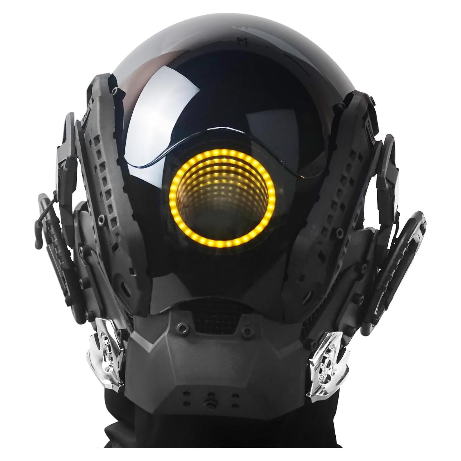 Máscara LED Punk Ojos del Abismo - Casco Futurista para Halloween