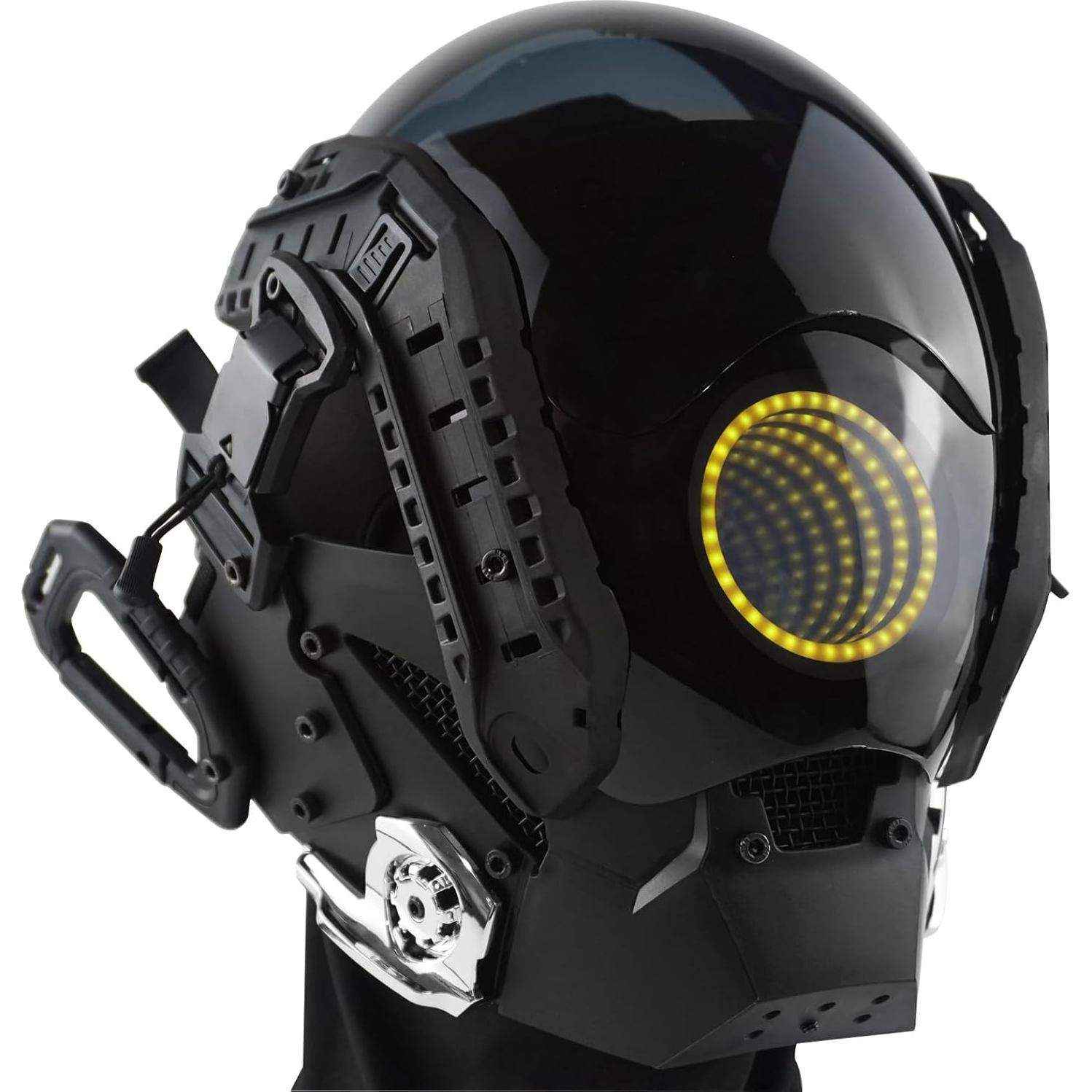 Máscara LED Punk Ojos del Abismo - Casco Futurista para Halloween