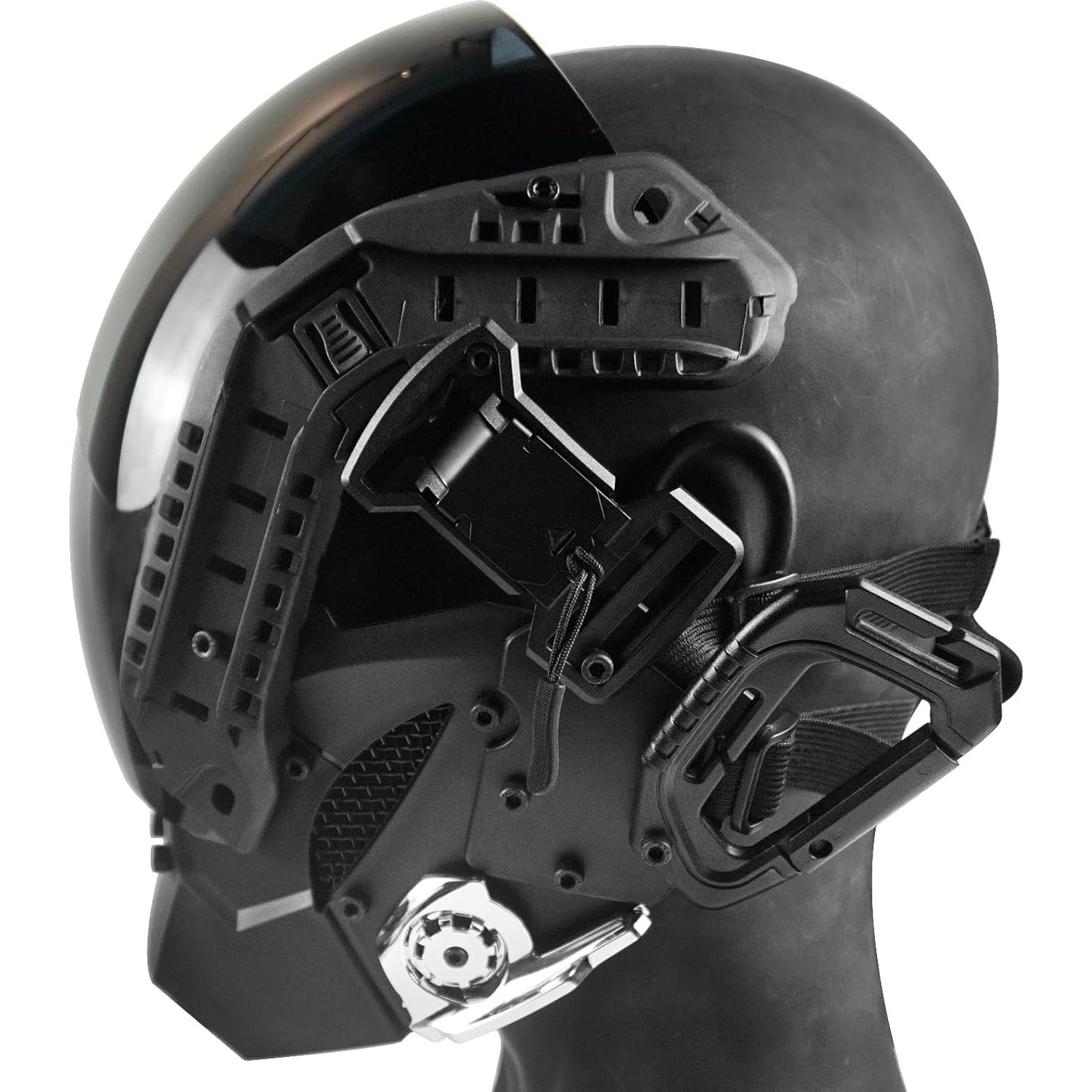 Máscara LED Punk Ojos del Abismo - Casco Futurista para Halloween