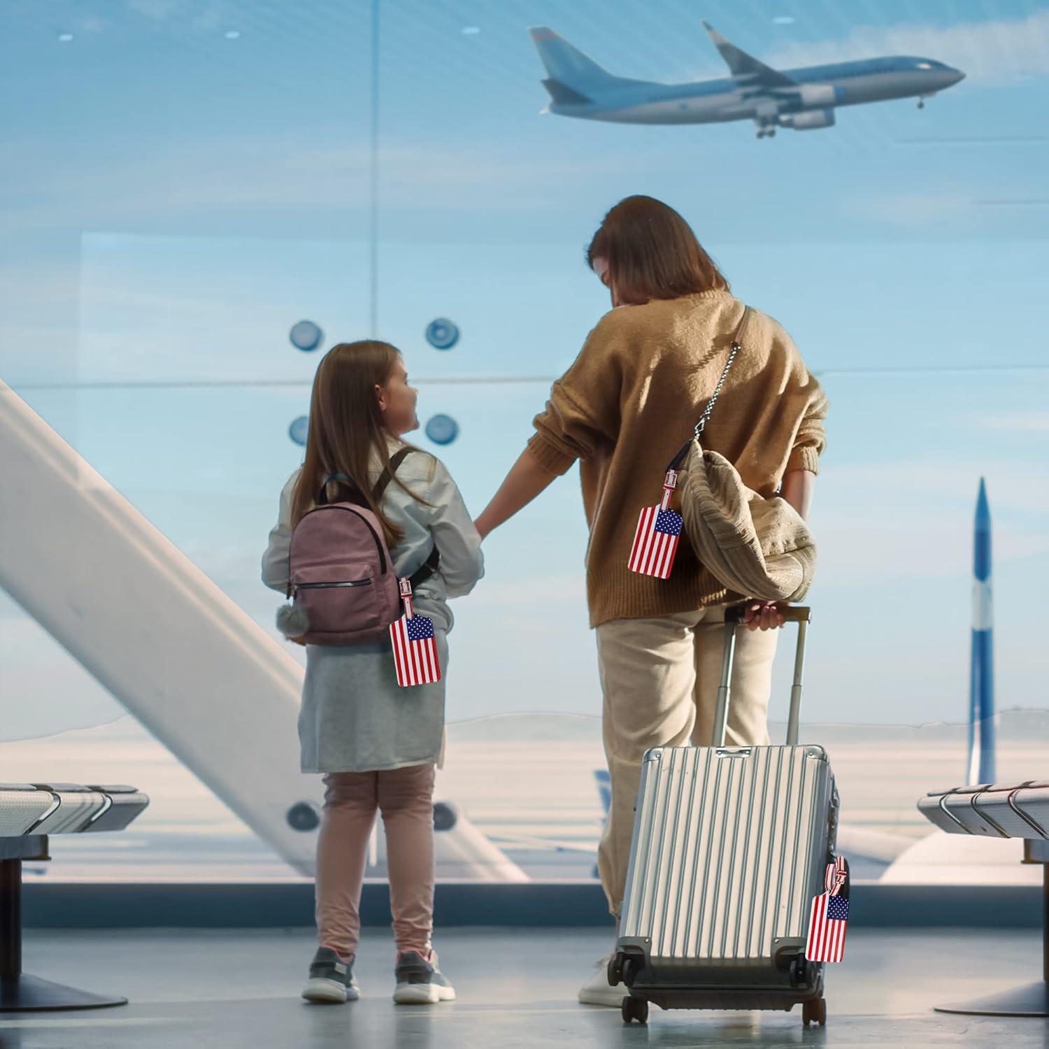 Paquete de 4 Etiquetas de Equipaje Sodsay - Cuero, 12.5x7 cm