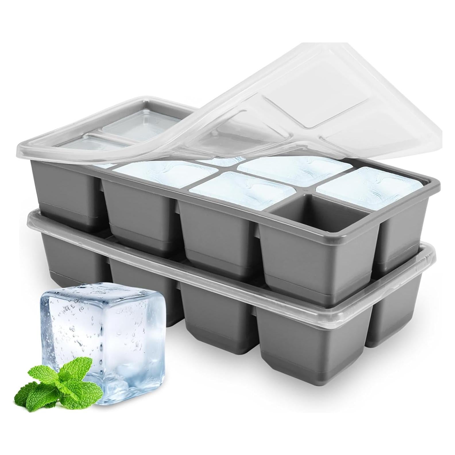 Bandejas de Hielo Grandes Jrisbo 2 Piezas Silicona 16 Cubos