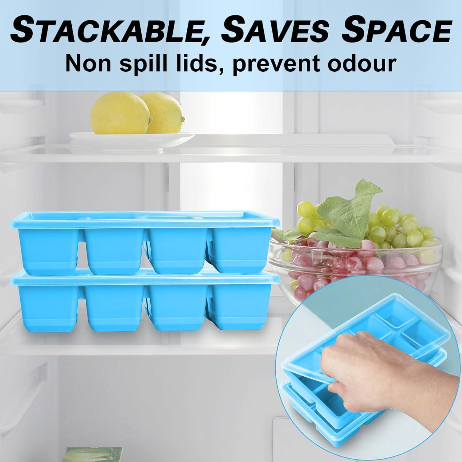 Bandejas de Hielo Grandes Jrisbo 2 Piezas Silicona 16 Cubos