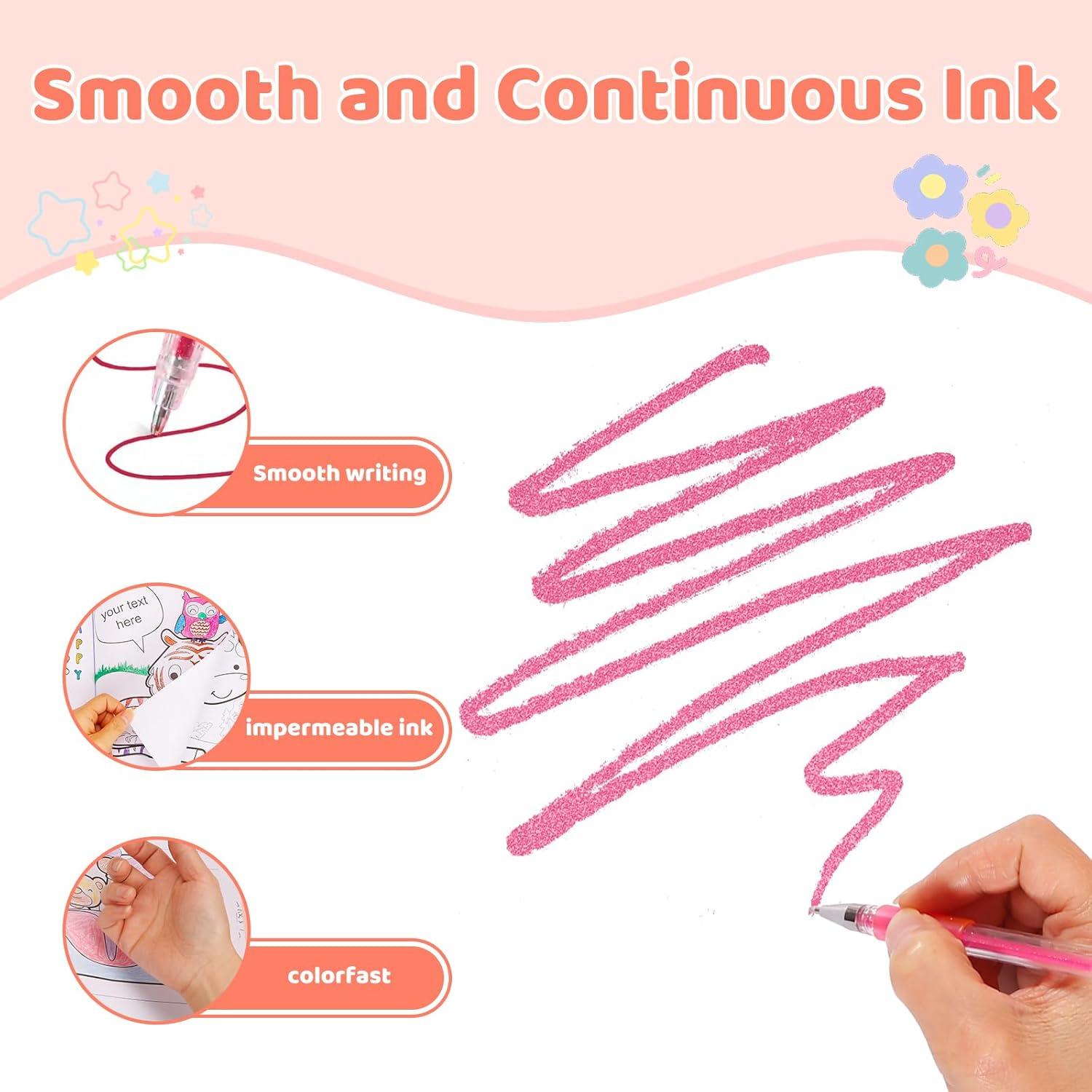 36 Lápices de Gel Brillantes Caliart - Punta Fina 0.7mm