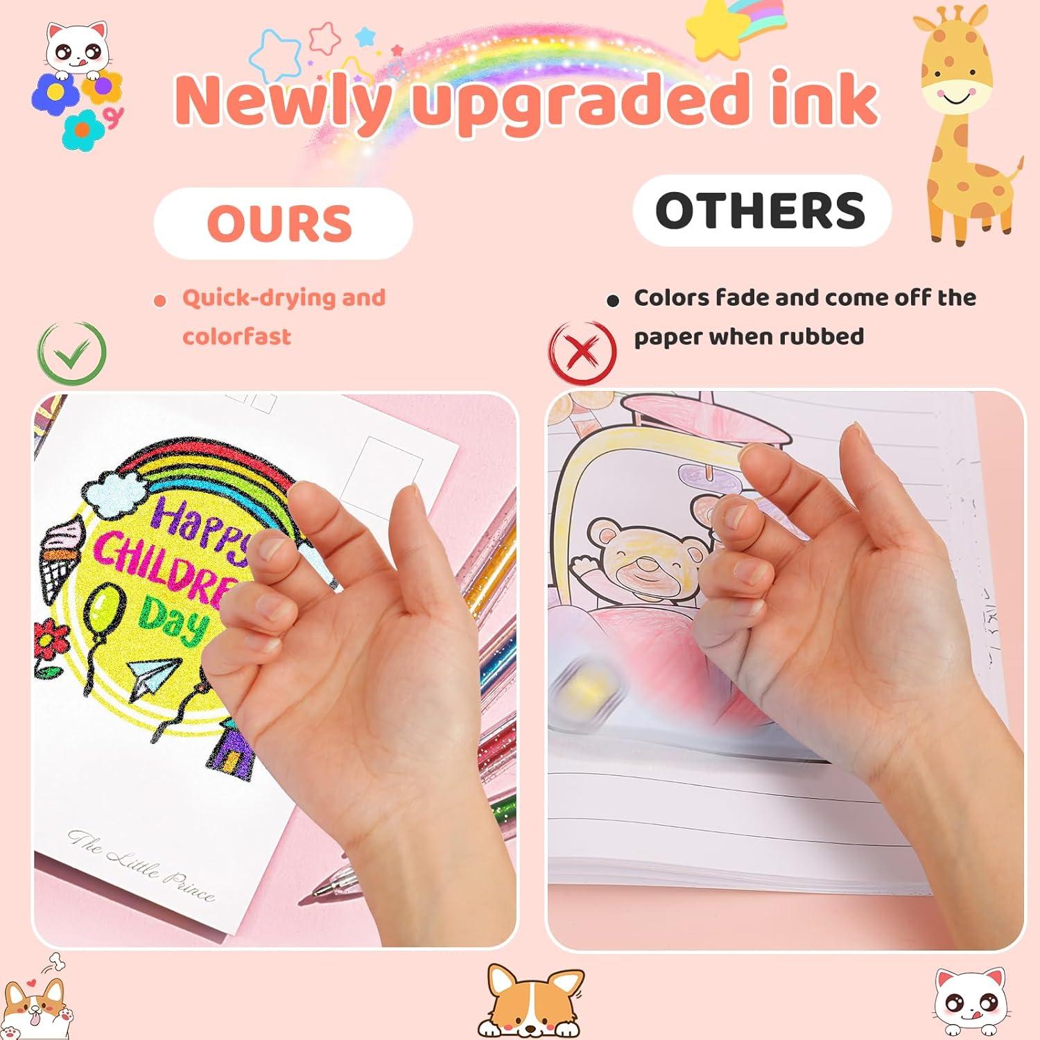 36 Lápices de Gel Brillantes Caliart - Punta Fina 0.7mm