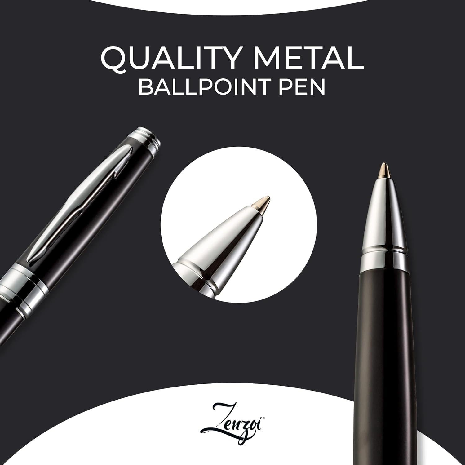 Conjunto de bolígrafos ZenZoi de lujo con recargas azul y negro