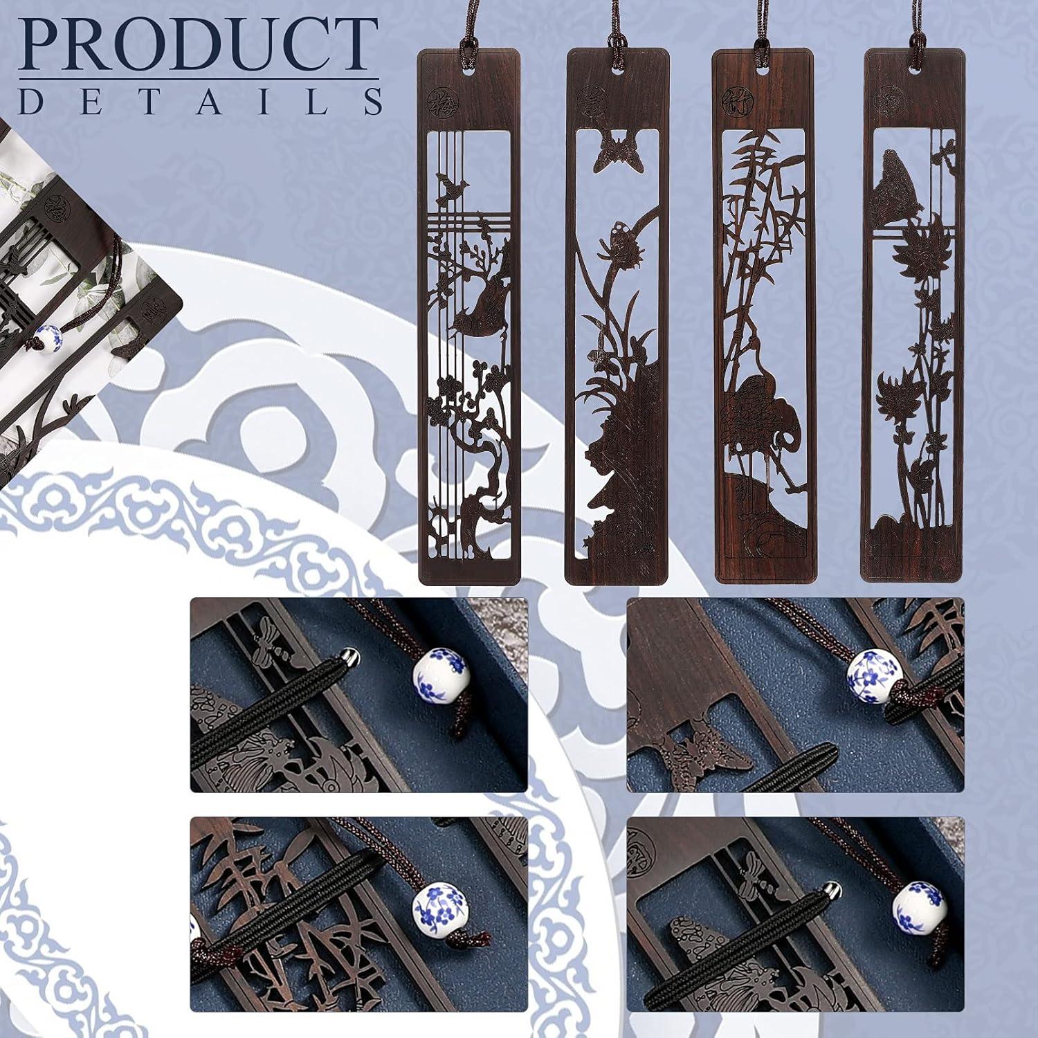 Marcadores de Madera Vintage Outus - 4 Piezas Hechos a Mano