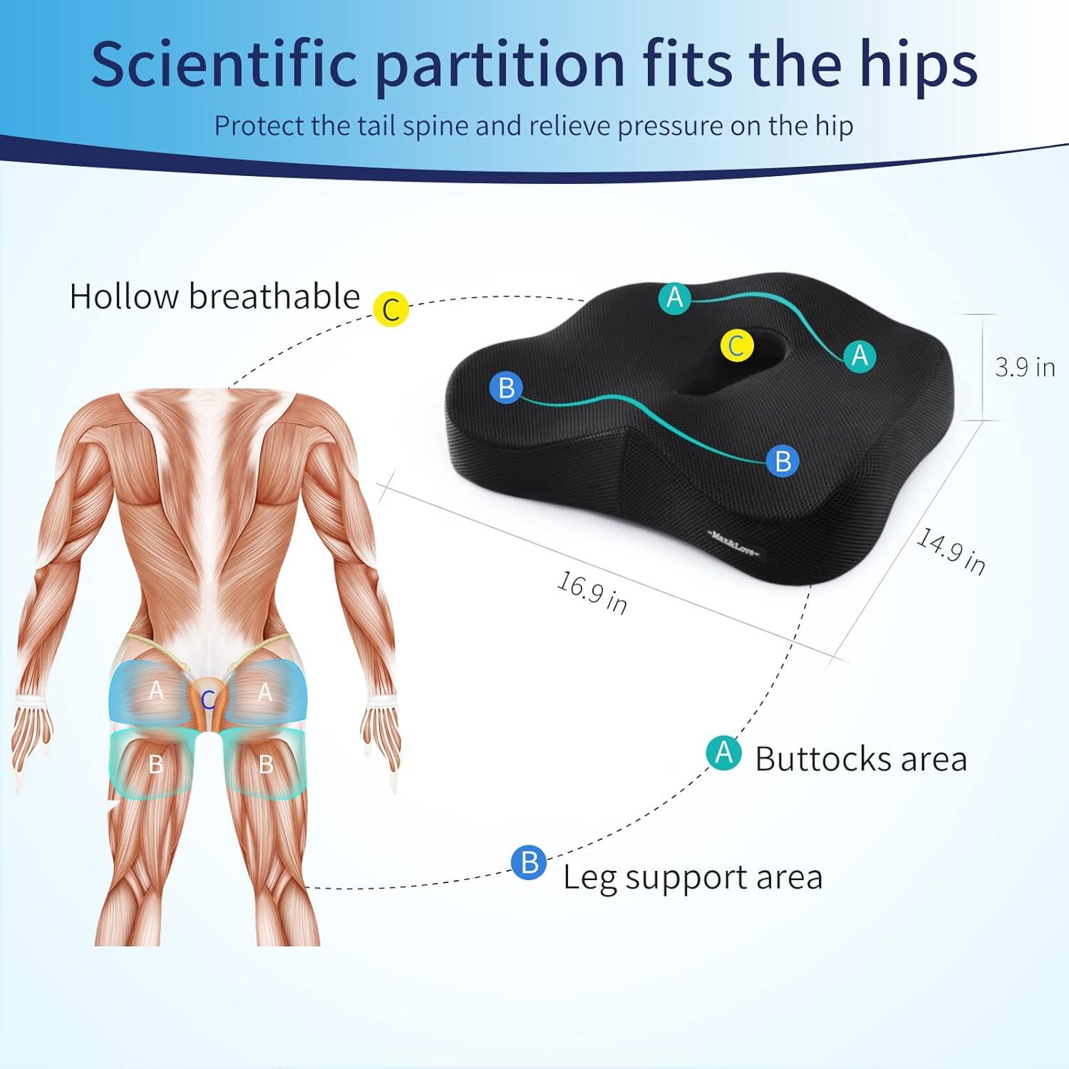 Cojín de Espuma Viscoelástica Max&Love para Alivio de Espalda