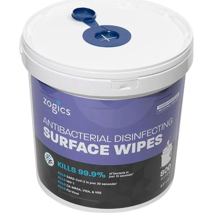 Toallitas Antibacterianas Zogics 800 Unidades + Dispensador