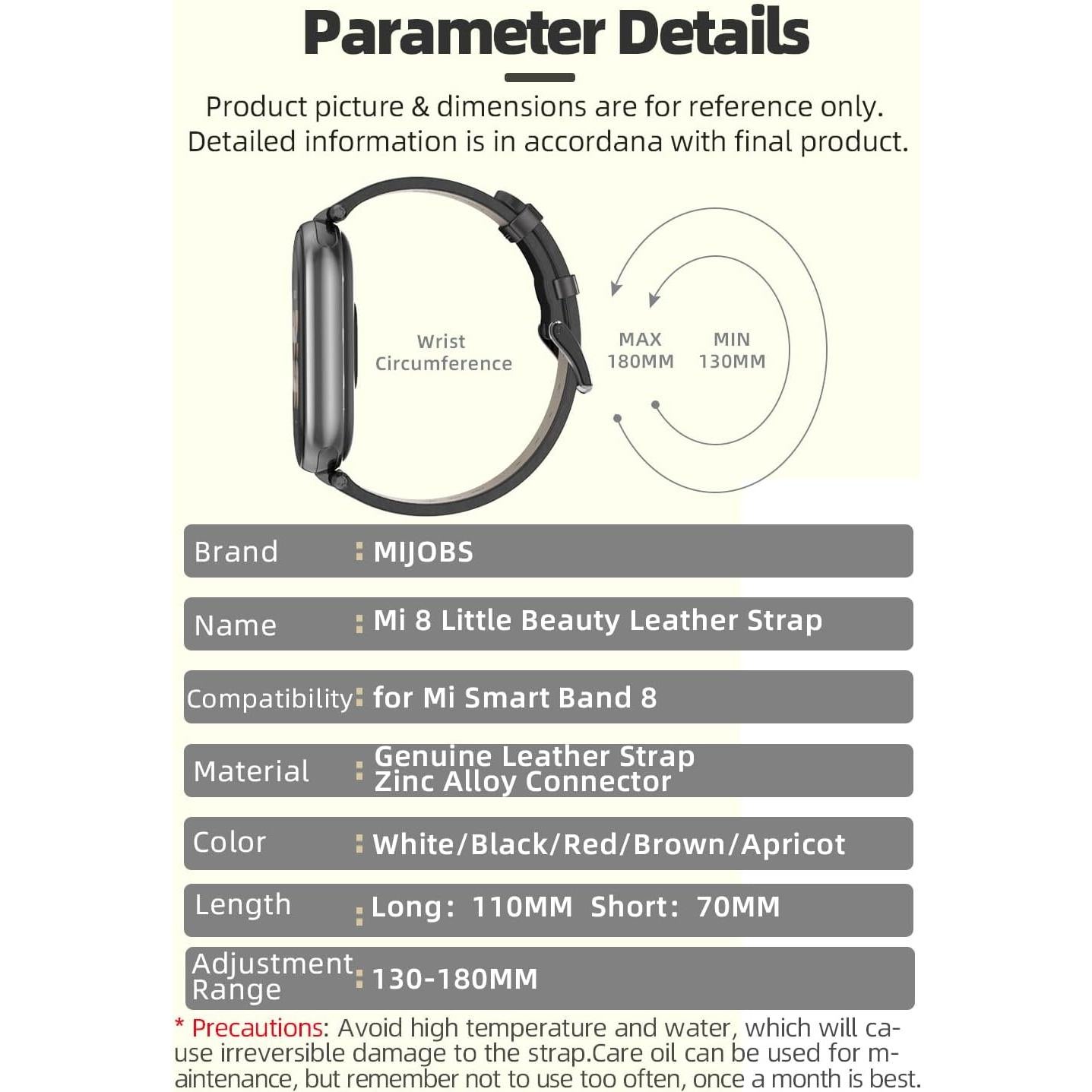 Correa MIJOBS para Xiaomi Mi Band 8 y 9 Cuero Genuino