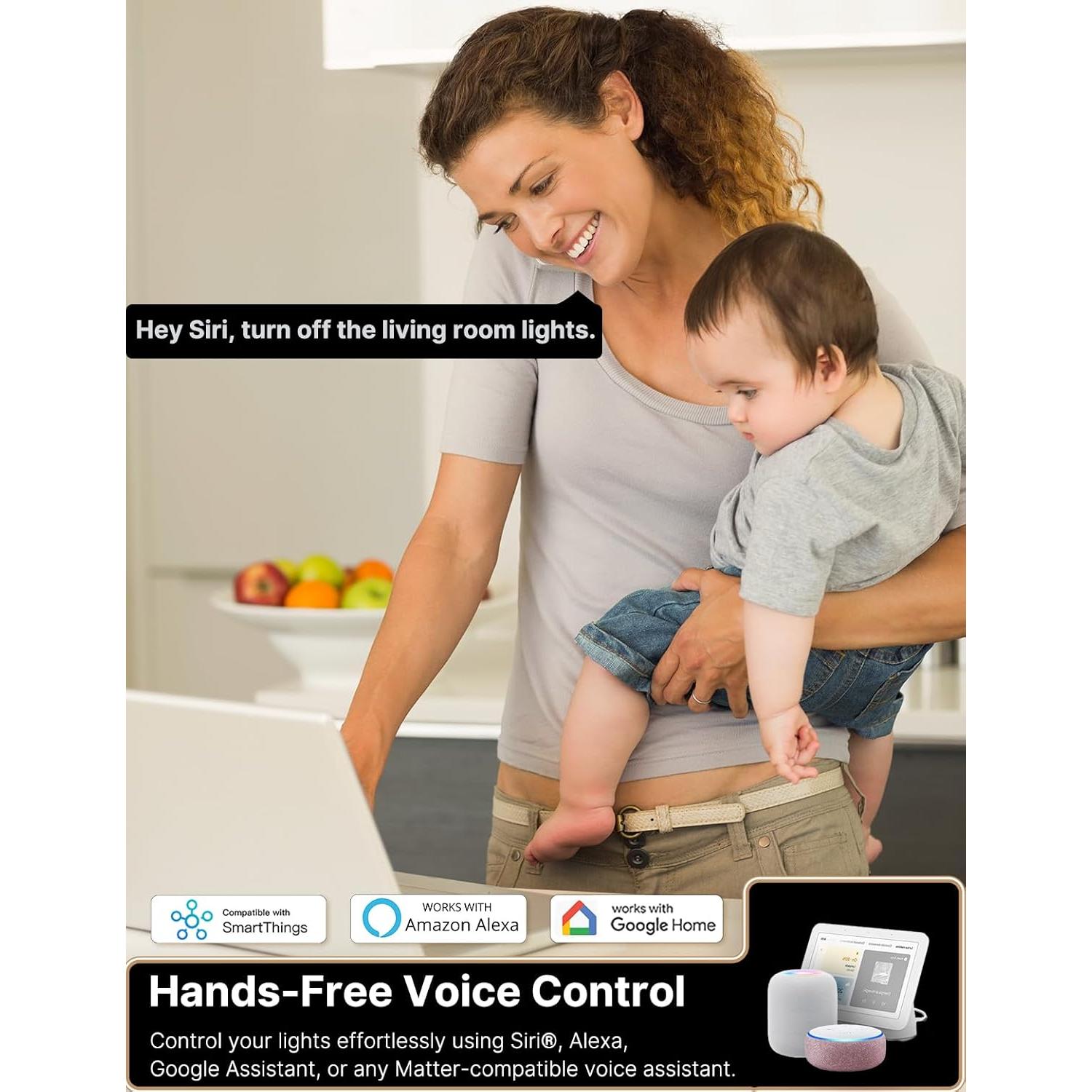 Interruptor de Pared Táctil Inteligente MOES Matter Blanco 1 Gang