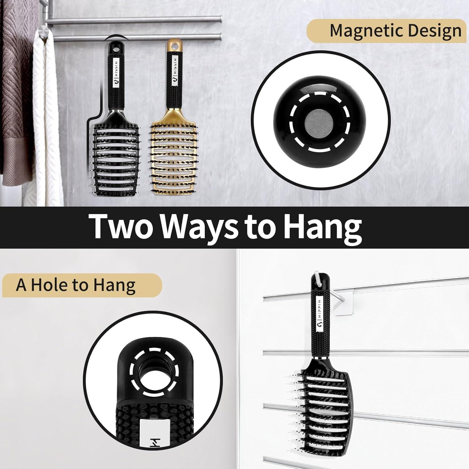 Cepillo Desenredante HIPPIH de Cerdas de Jabalí - 2 Piezas