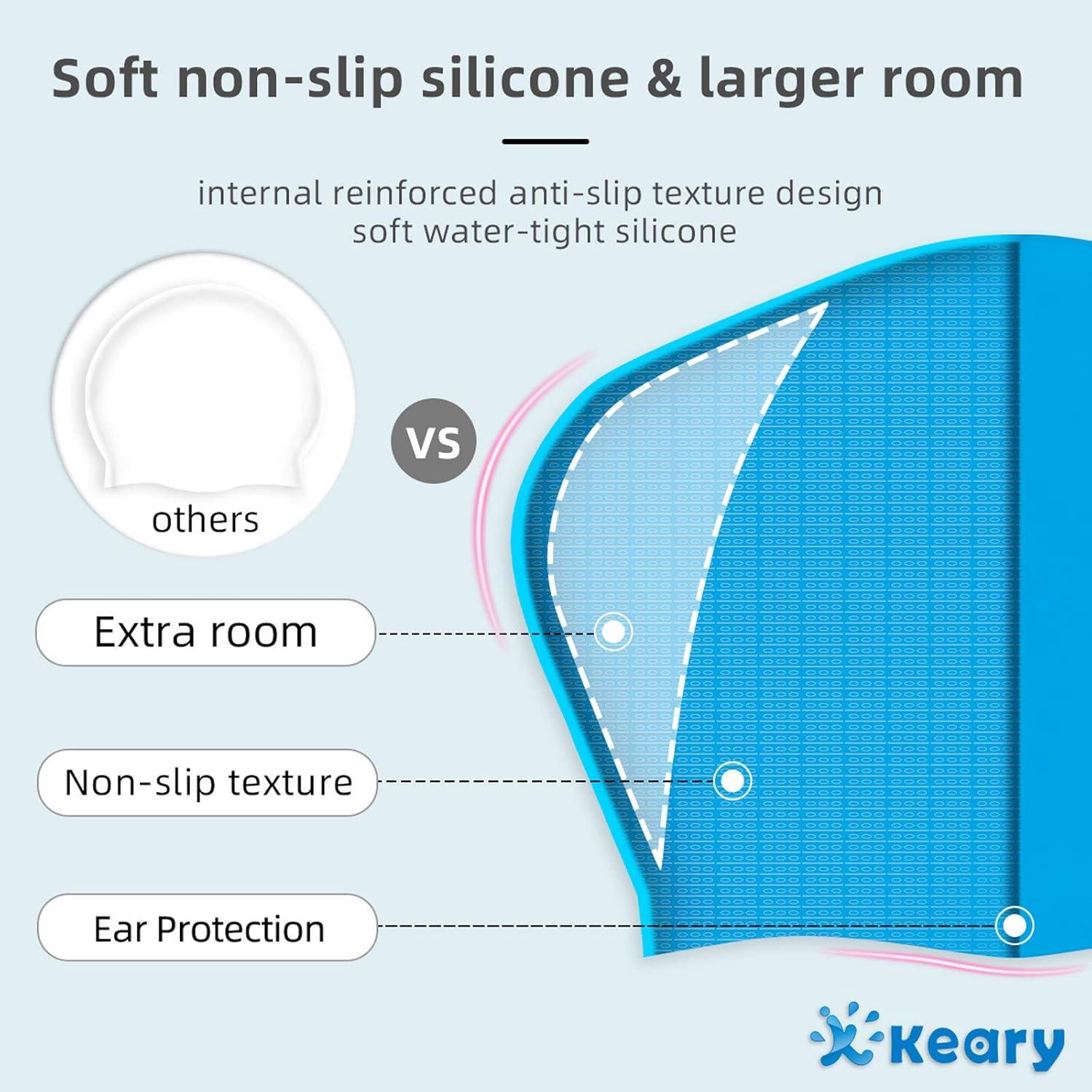 Gorro de Natación Keary para Cabello Largo - Silicona Impermeable