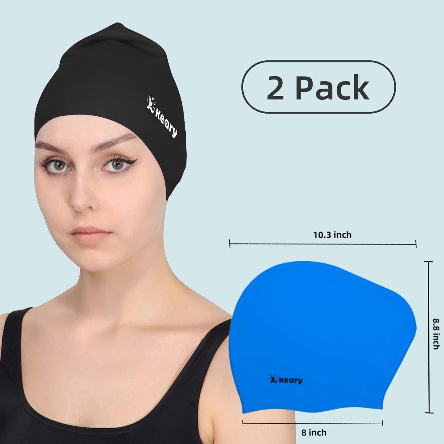 Gorro de Natación Keary para Cabello Largo - Silicona Impermeable