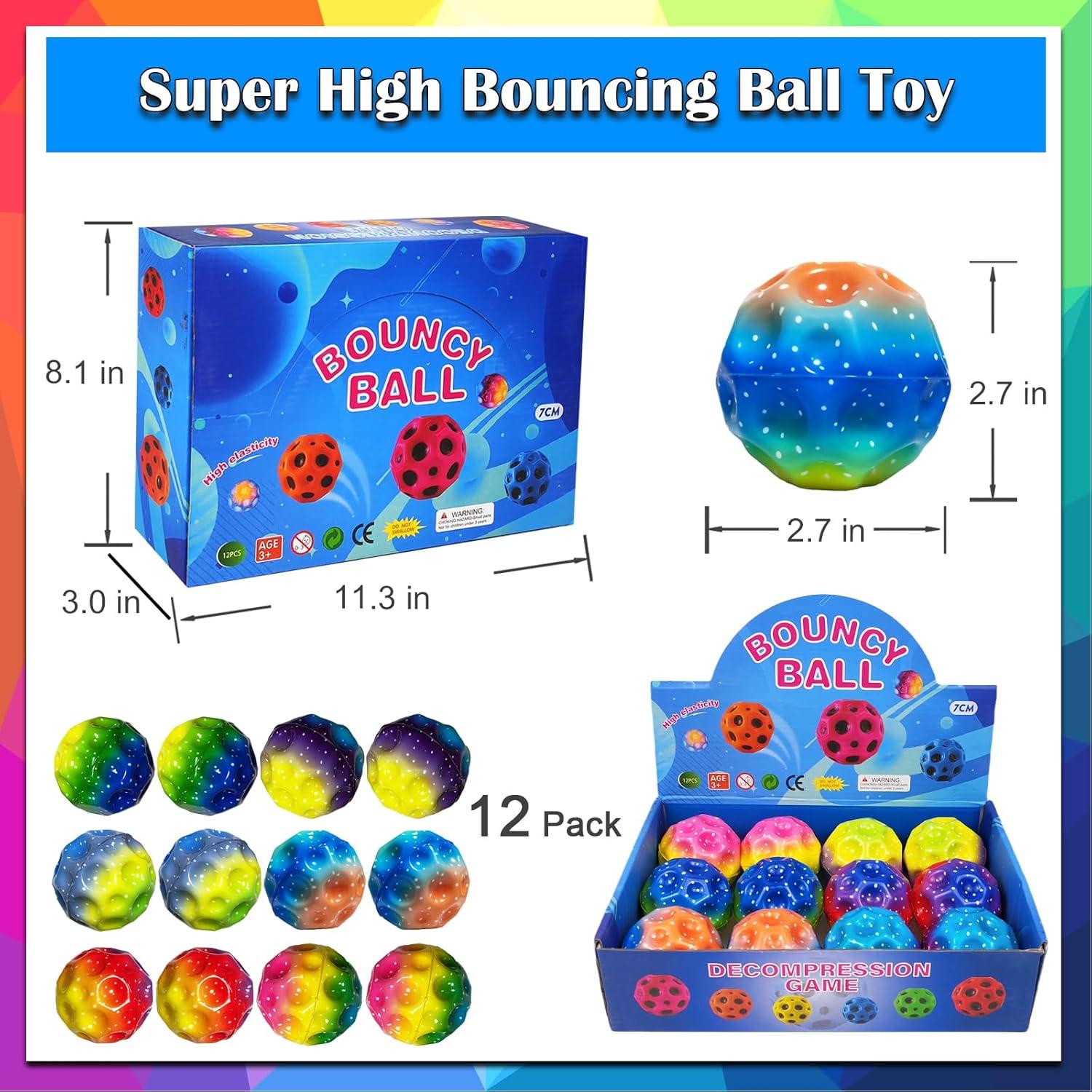 Pelotas Rebotadoras ZHEBAG Coloridas 12 Unidades 5.08cm