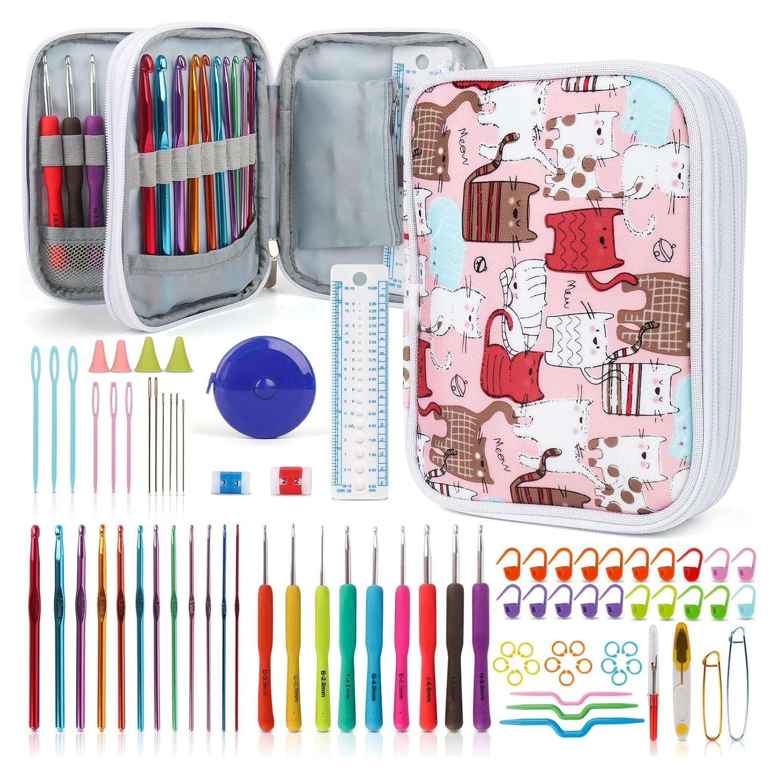 Kit de Ganchillos Ergonómicos Katech 85 Piezas con Estuche