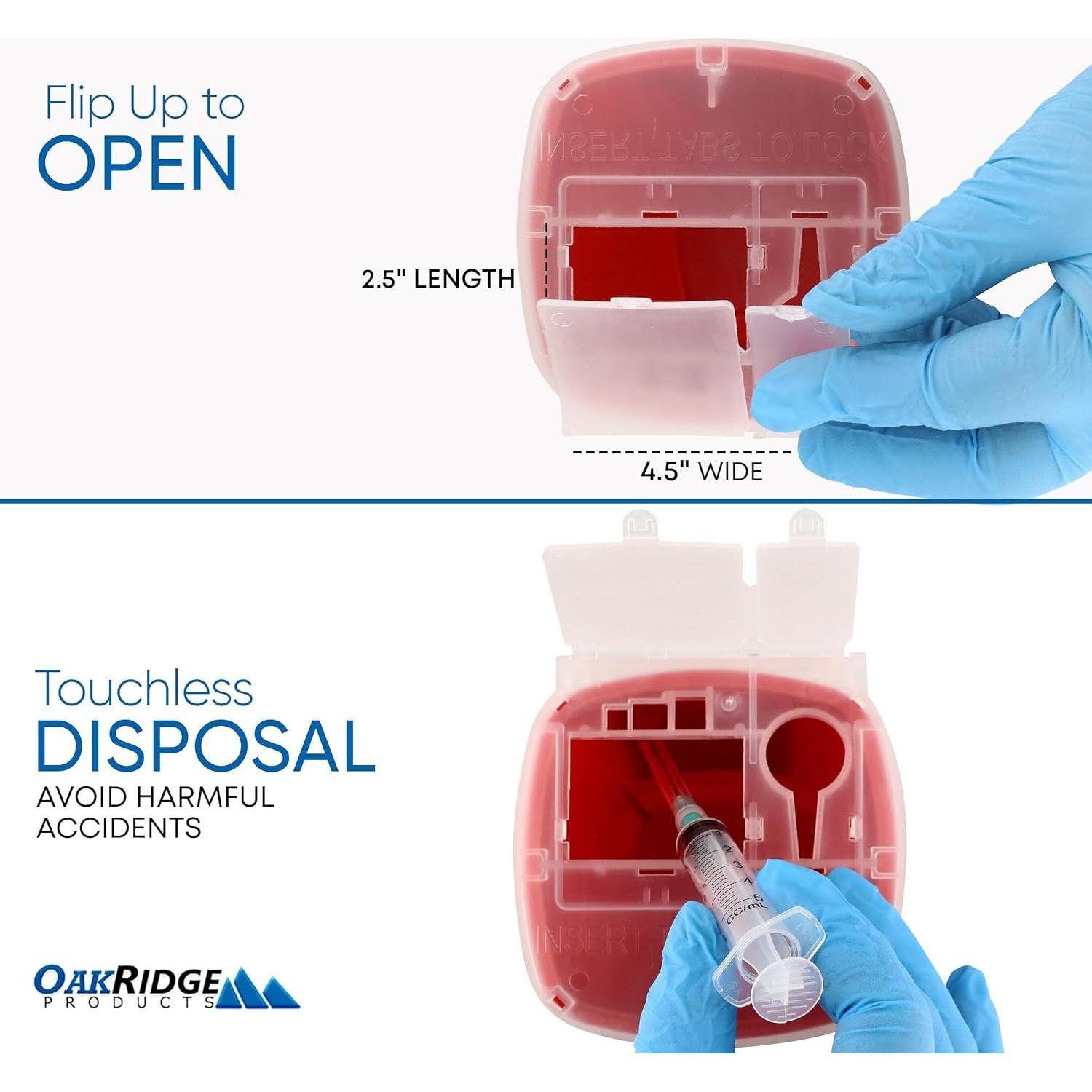 Contenedor de Desechos Punzantes Oakridge 1L con Tapa Abatible