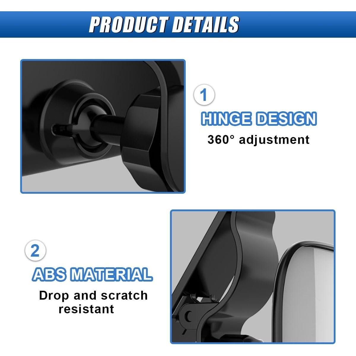 Espejo Convexo de Coche para Bebé UHANBUT Ajustable 360°