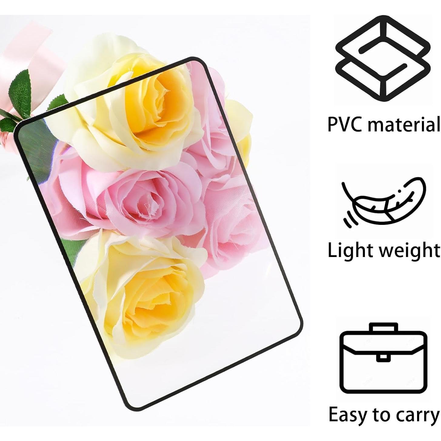 Lupa de Aumento 3X Ptwola - 4 Pcs, Lente Fresnel 12x18cm y 8.5x5.5cm