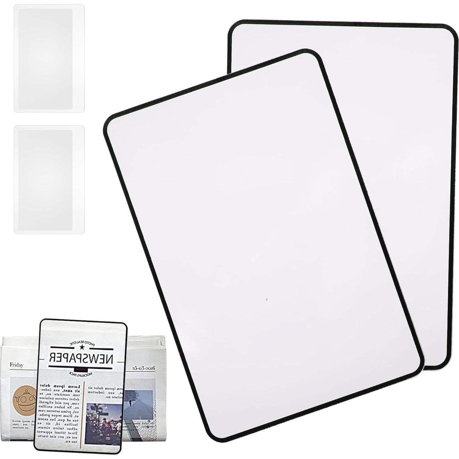 Lupa de Aumento 3X Ptwola - 4 Pcs, Lente Fresnel 12x18cm y 8.5x5.5cm