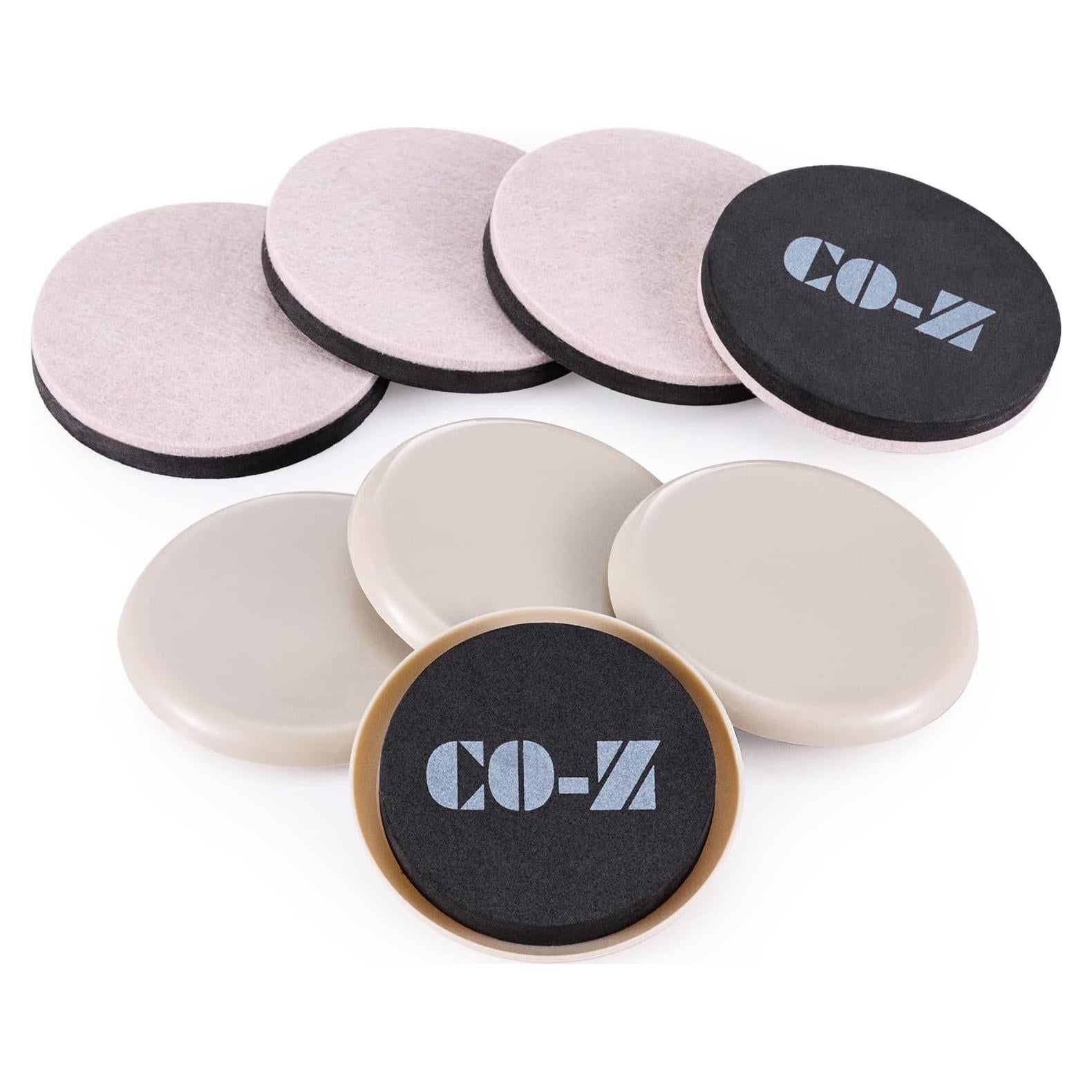 Deslizadores de Muebles CO-Z 8 Piezas 8.89 cm Fieltro y Plástico